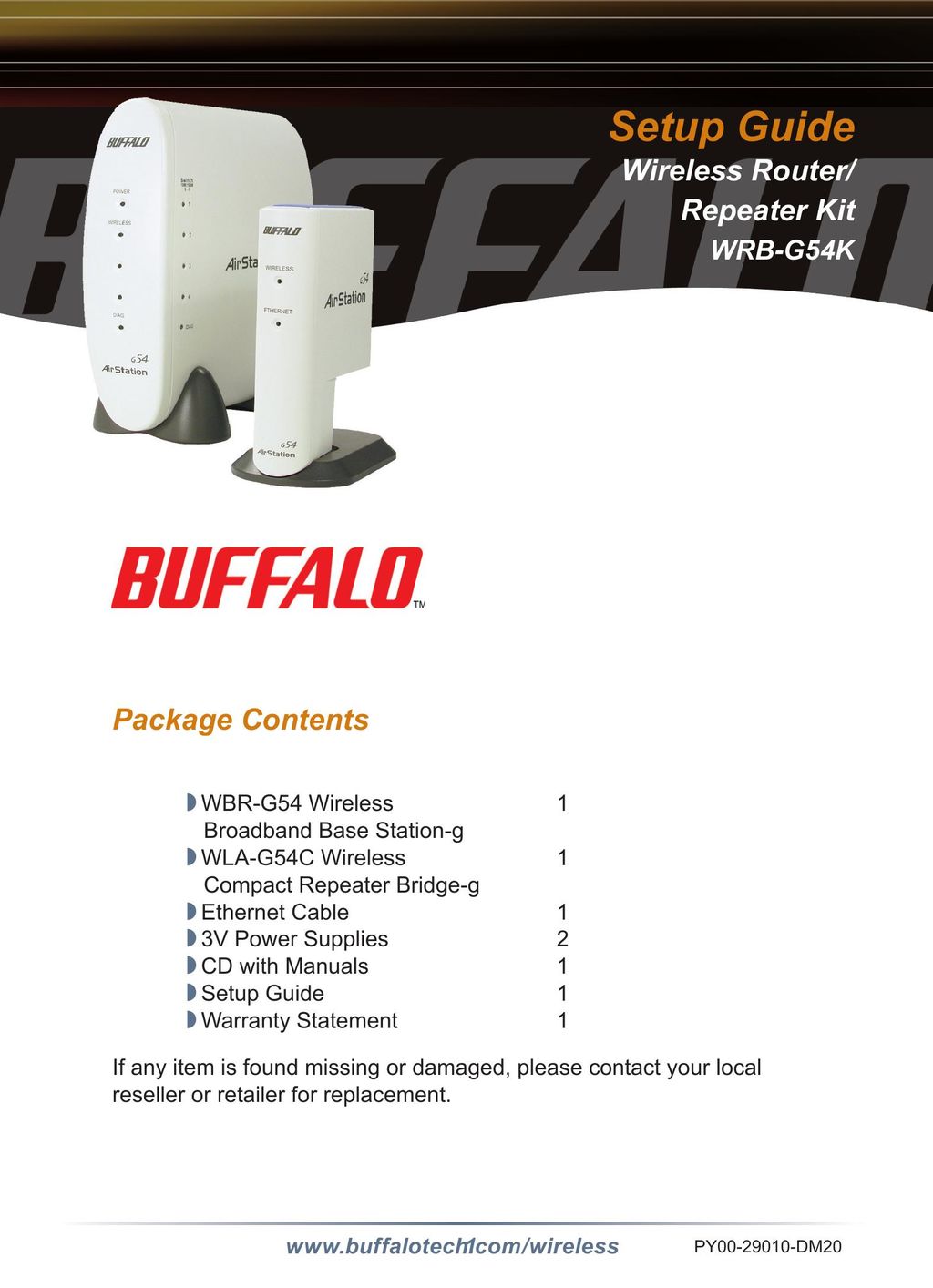 Buffalo Technology WLA-G54C Network Card User Manual