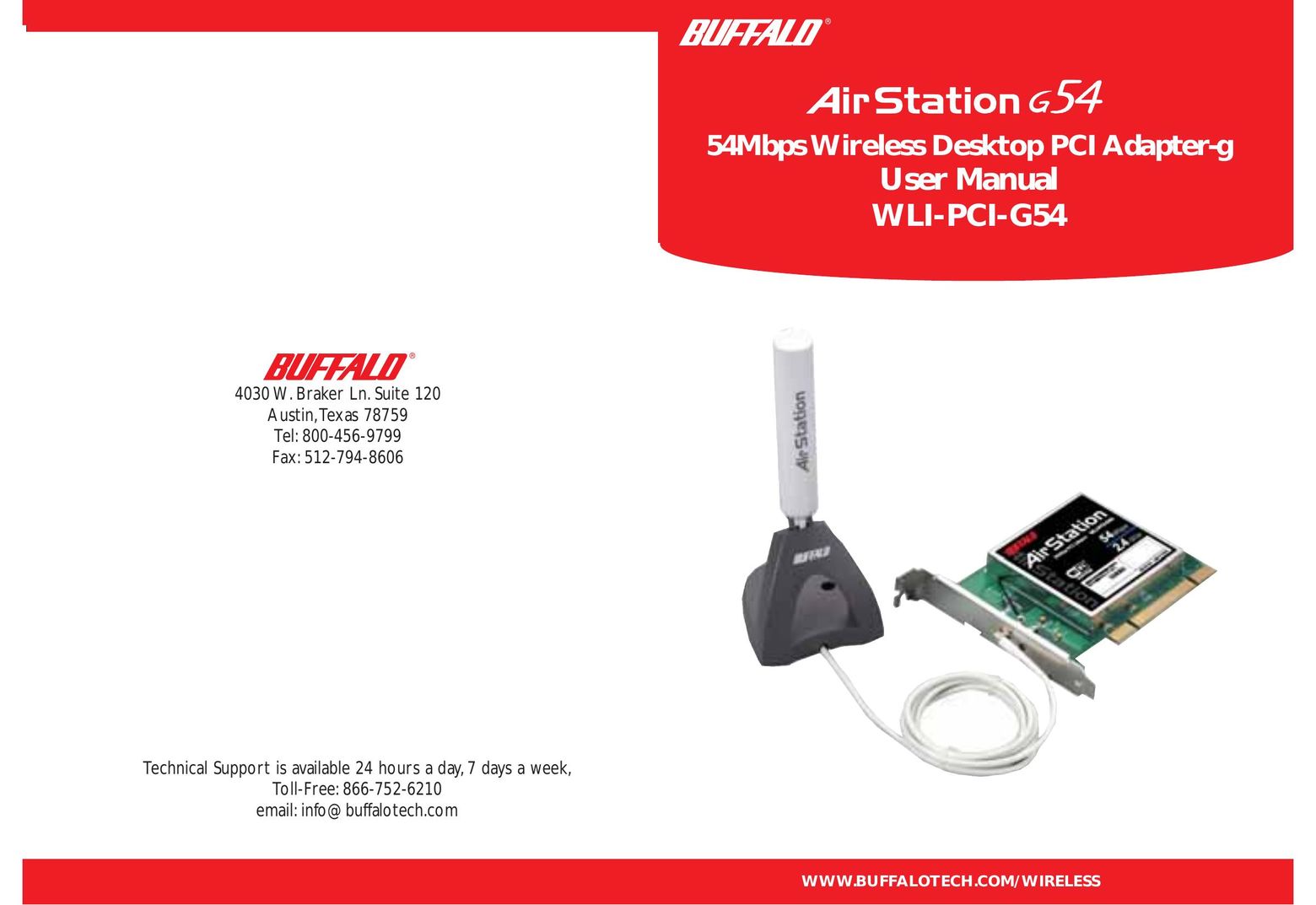 Buffalo Technology WLI-PCI-G54 Network Card User Manual