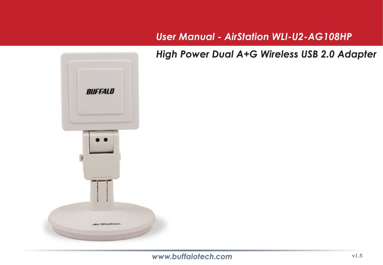 Buffalo Technology WLI-U2-AG108HP Network Card User Manual