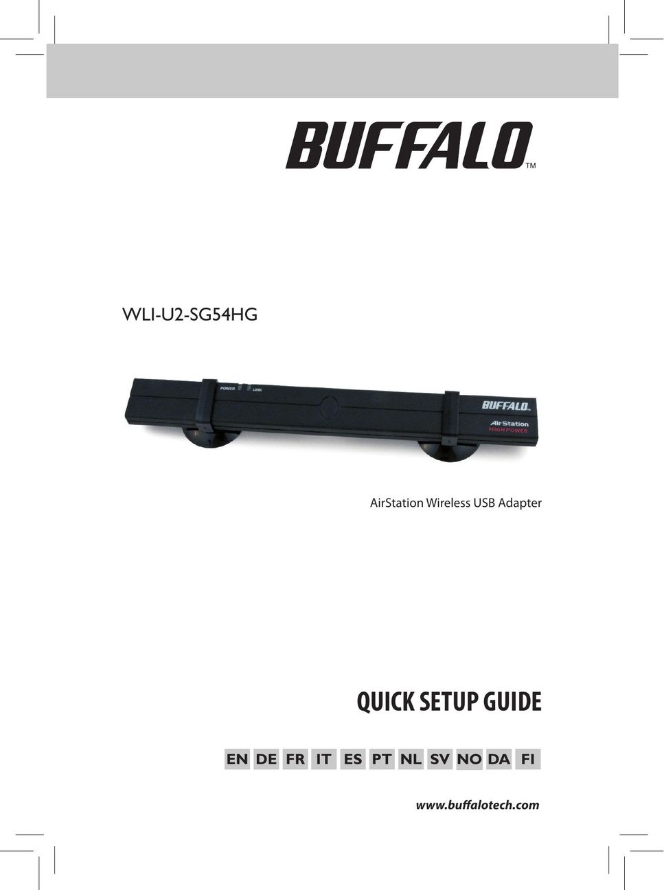 Buffalo Technology WLI-U2-SG54HG Network Card User Manual