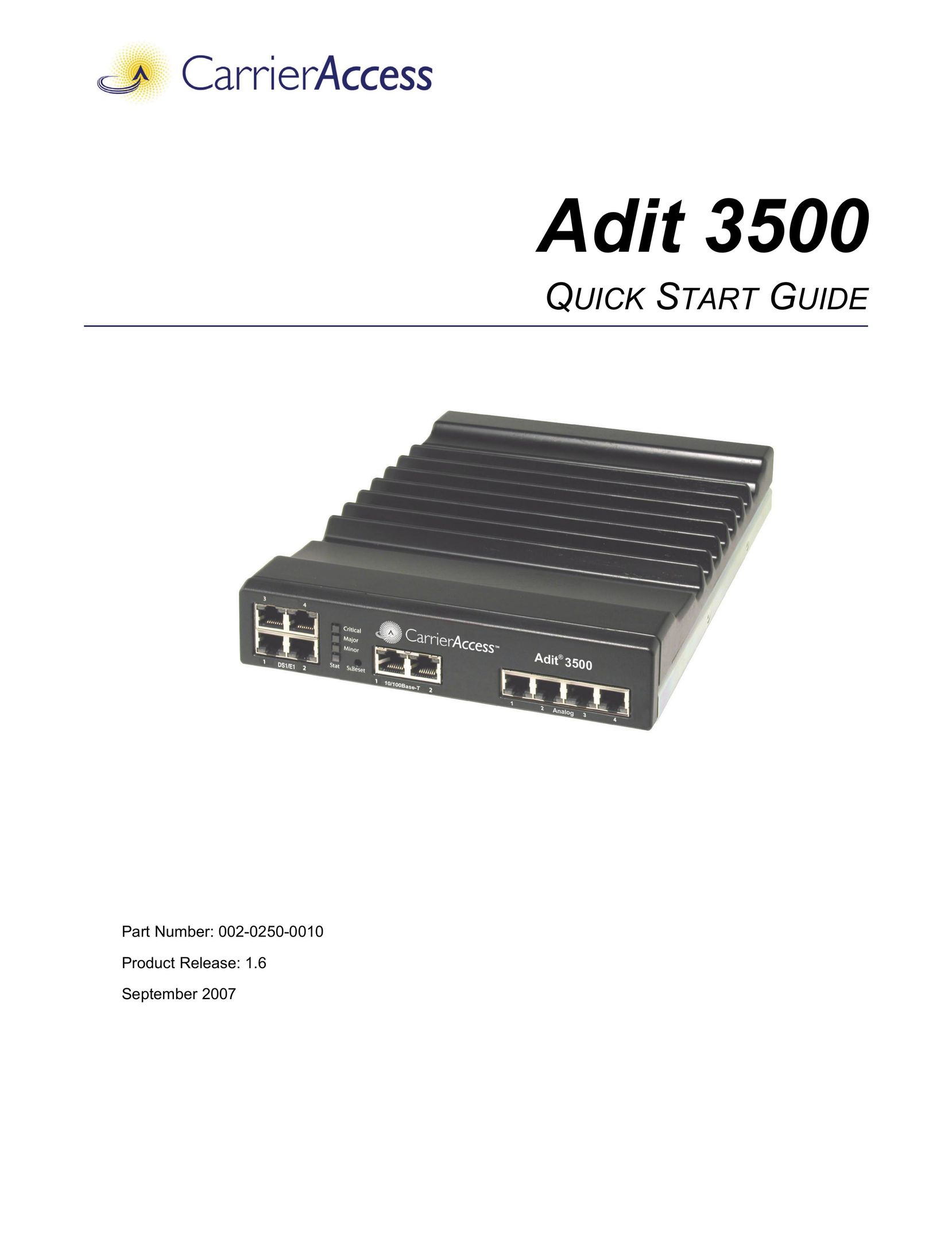 Carrier Access Adit 3500 Network Card User Manual