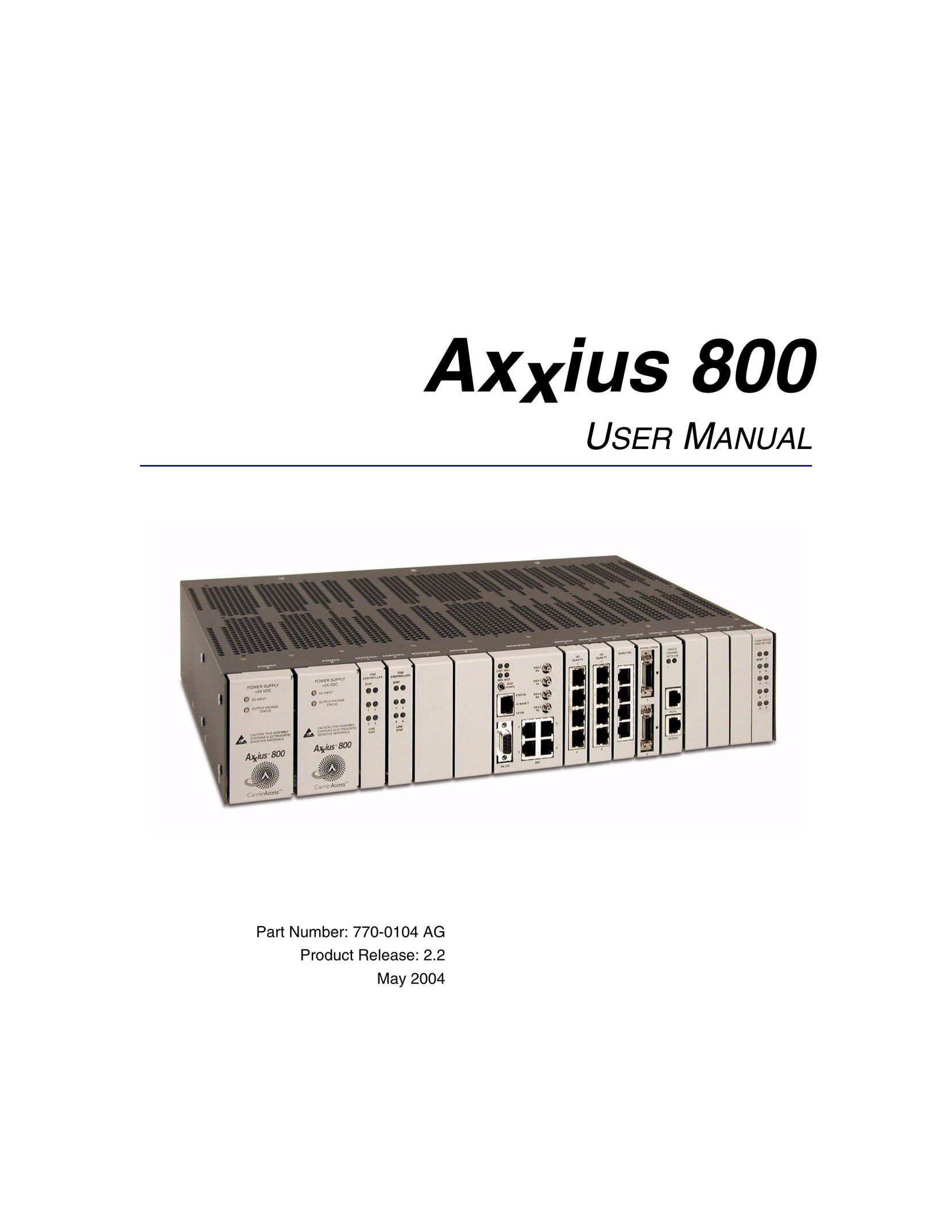 Carrier Access Axxius 800 Network Card User Manual