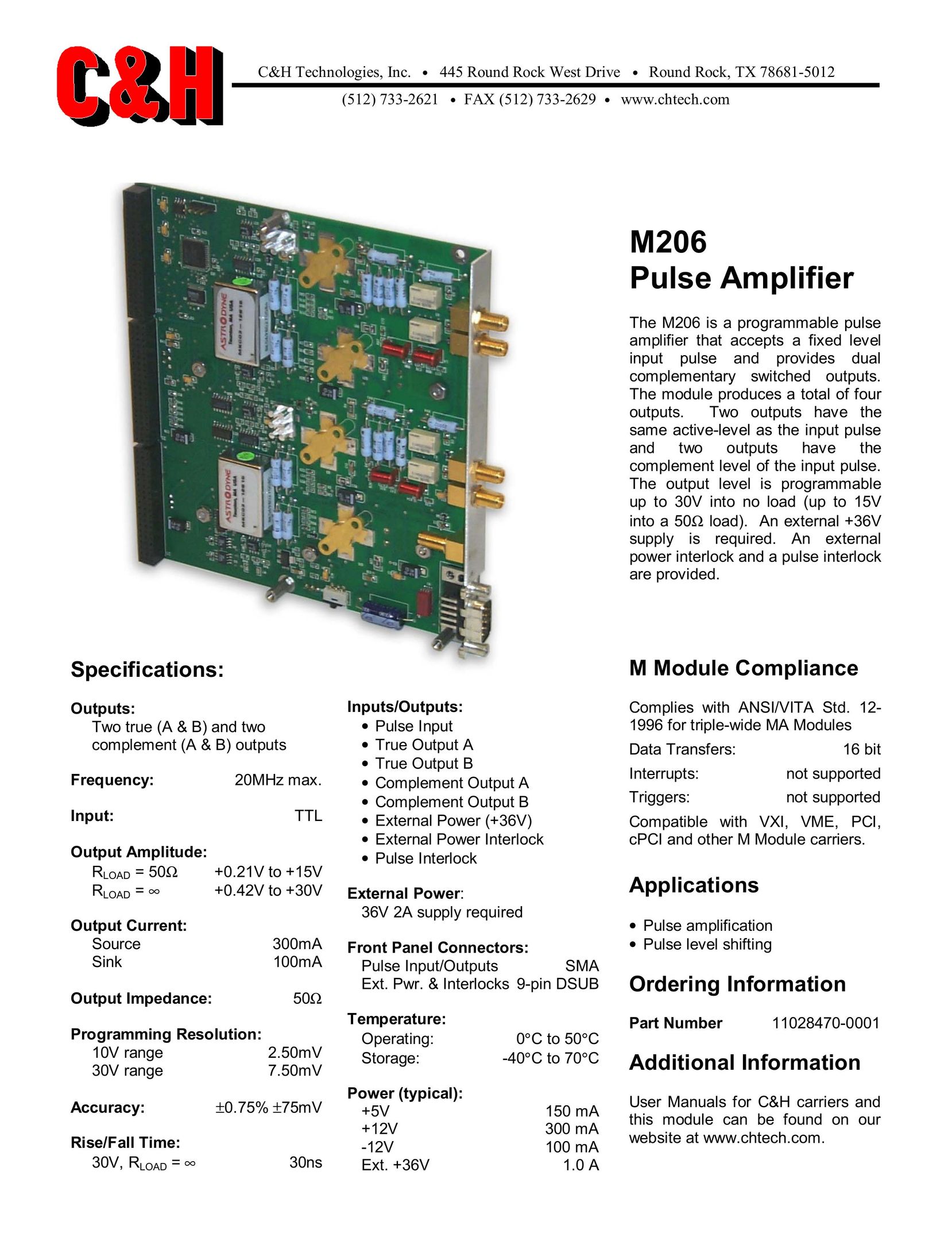 CH Tech M206 Network Card User Manual