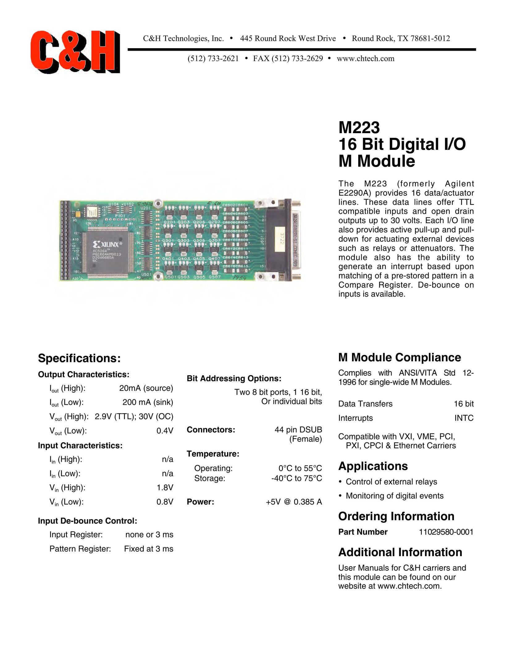 CH Tech M223 Network Card User Manual