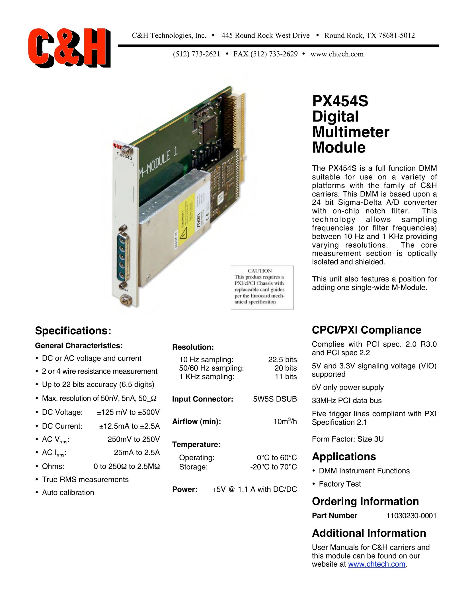CH Tech PX454S Network Card User Manual