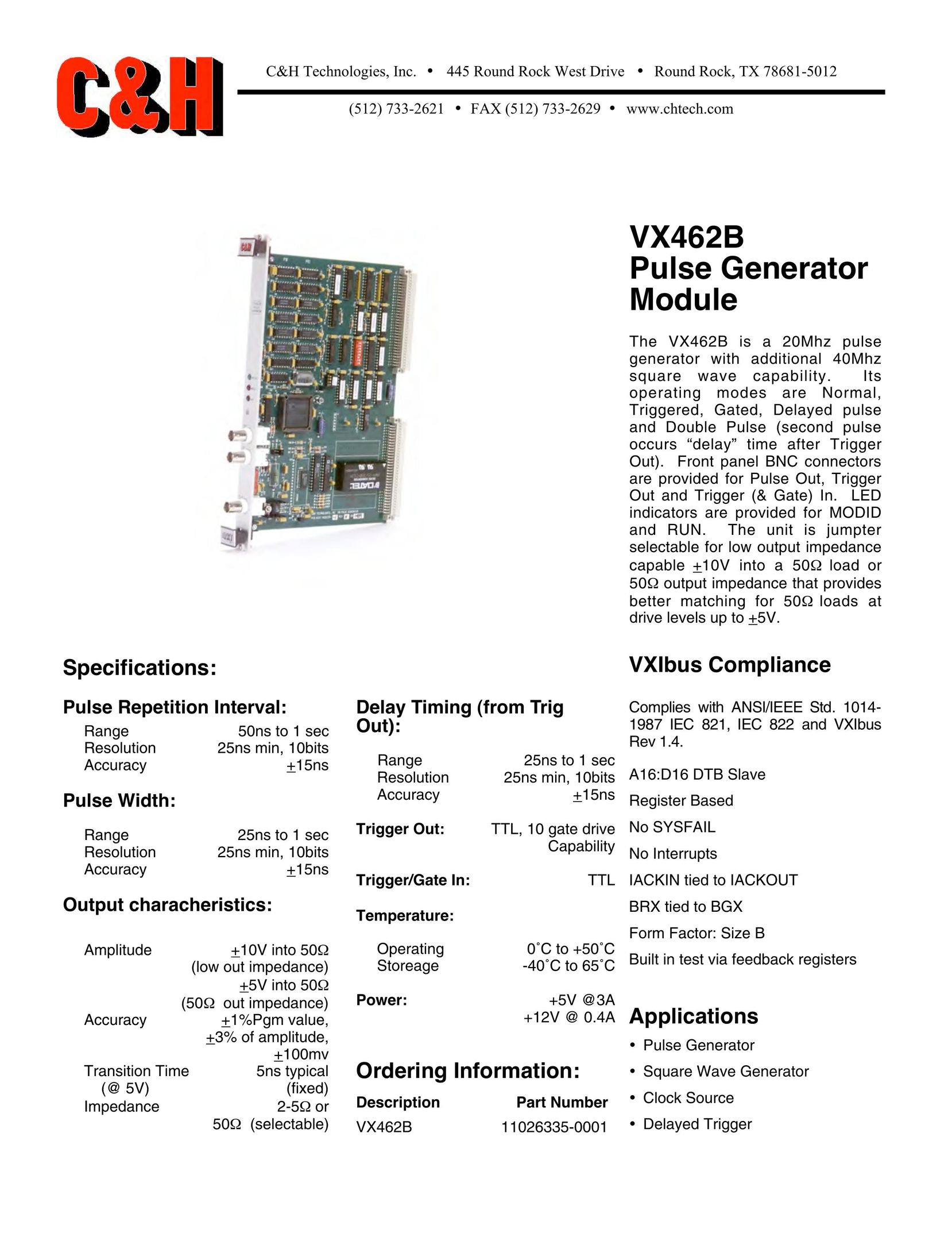 CH Tech VX462B Network Card User Manual