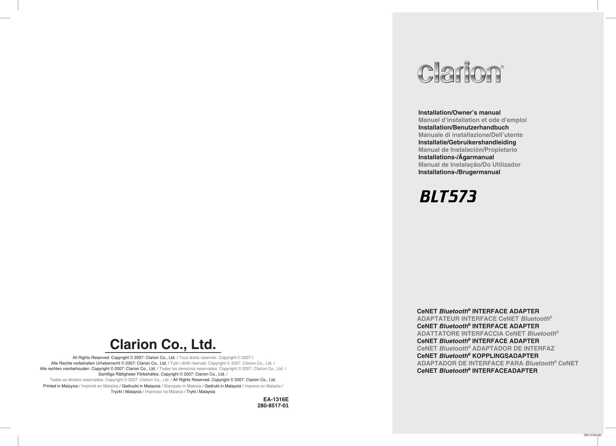 Clarion BLT573 Network Card User Manual