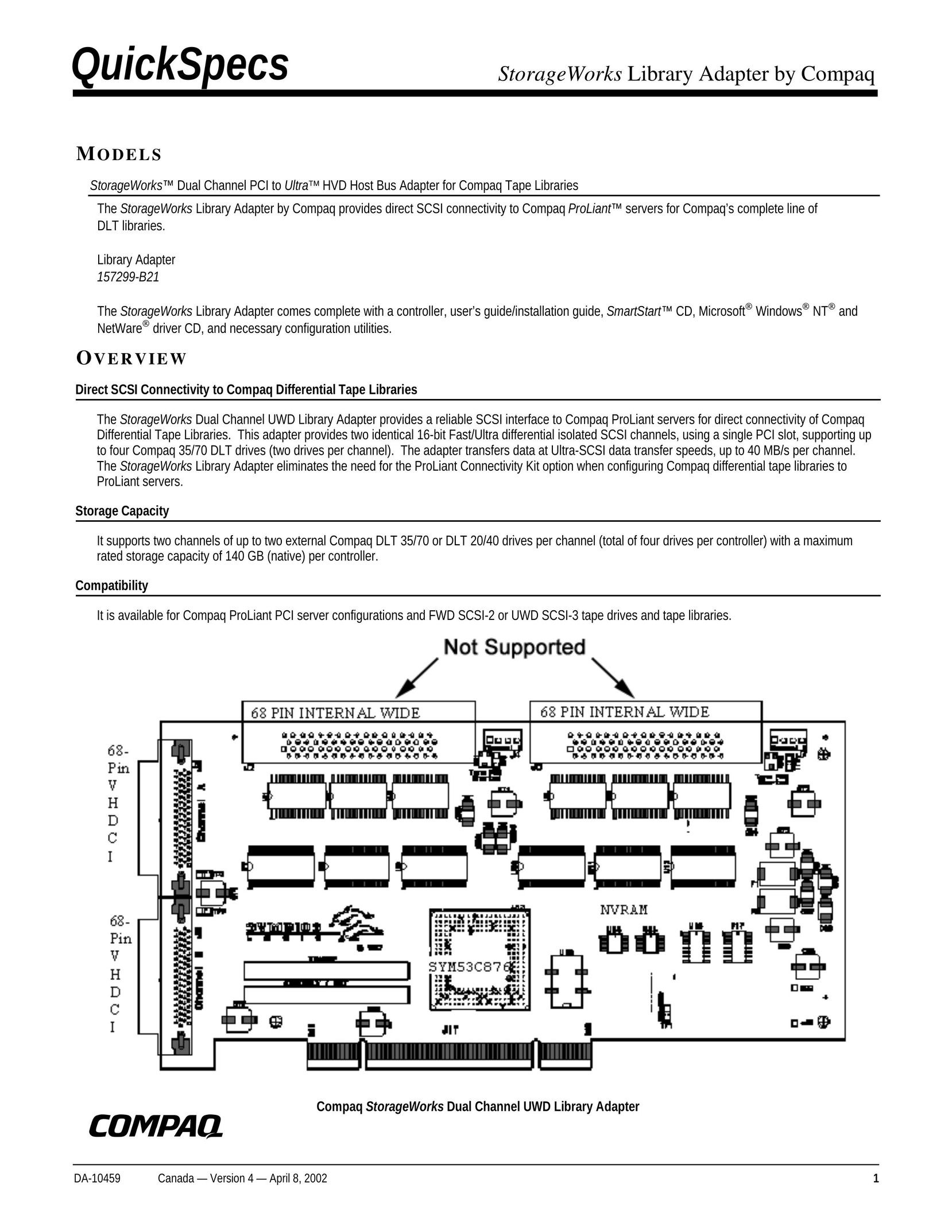 Compaq 157299-B21 Network Card User Manual