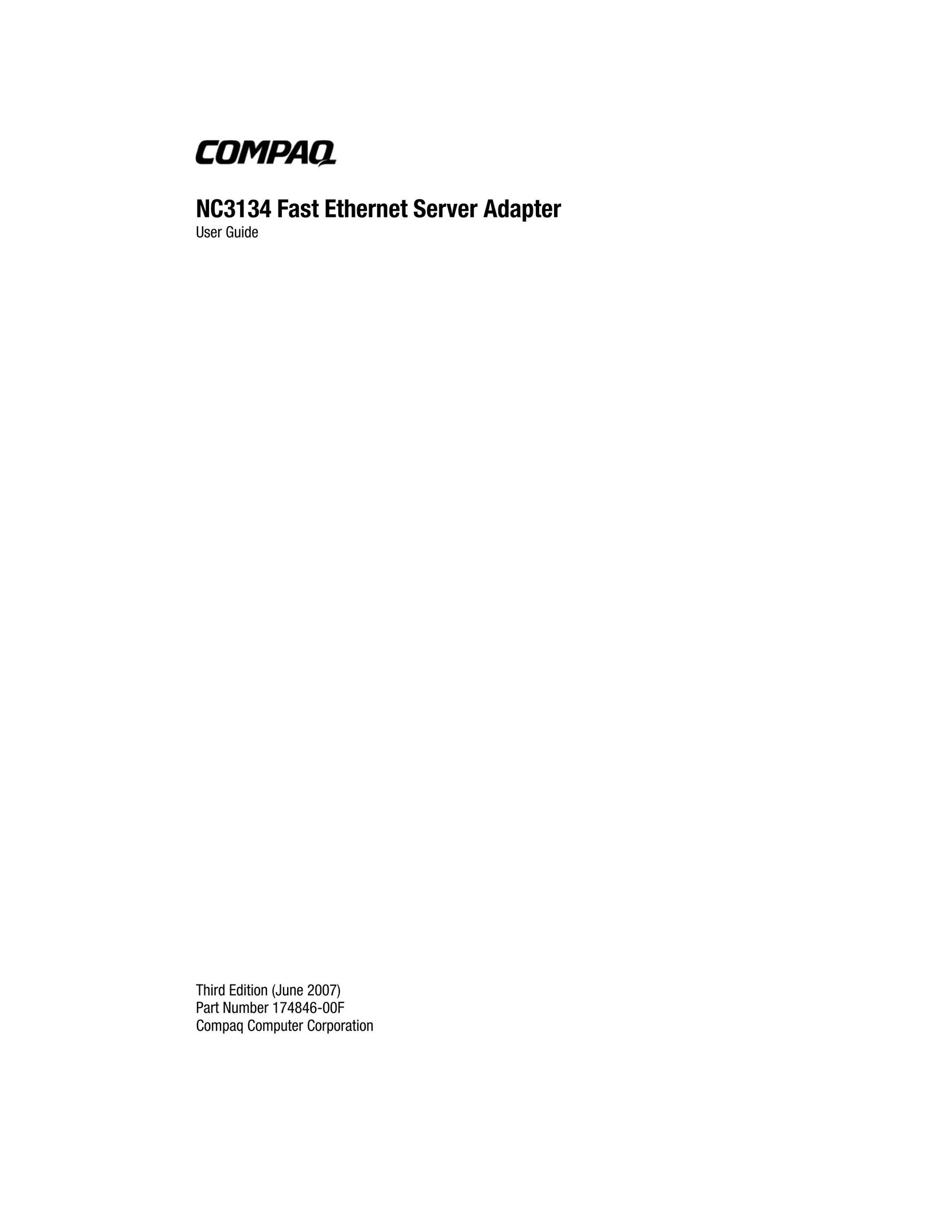 Compaq 3134 Network Card User Manual