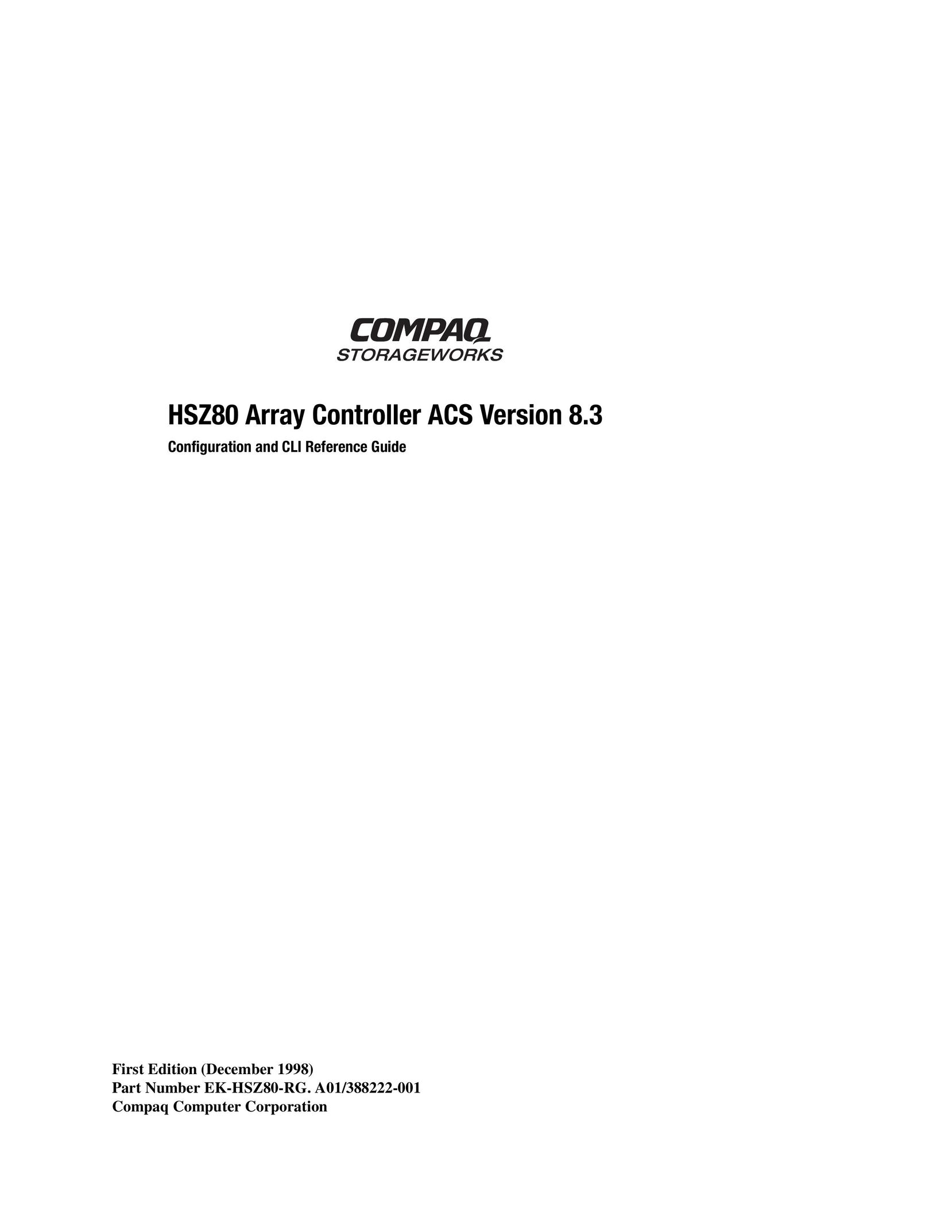 Compaq HSZ80 Network Card User Manual