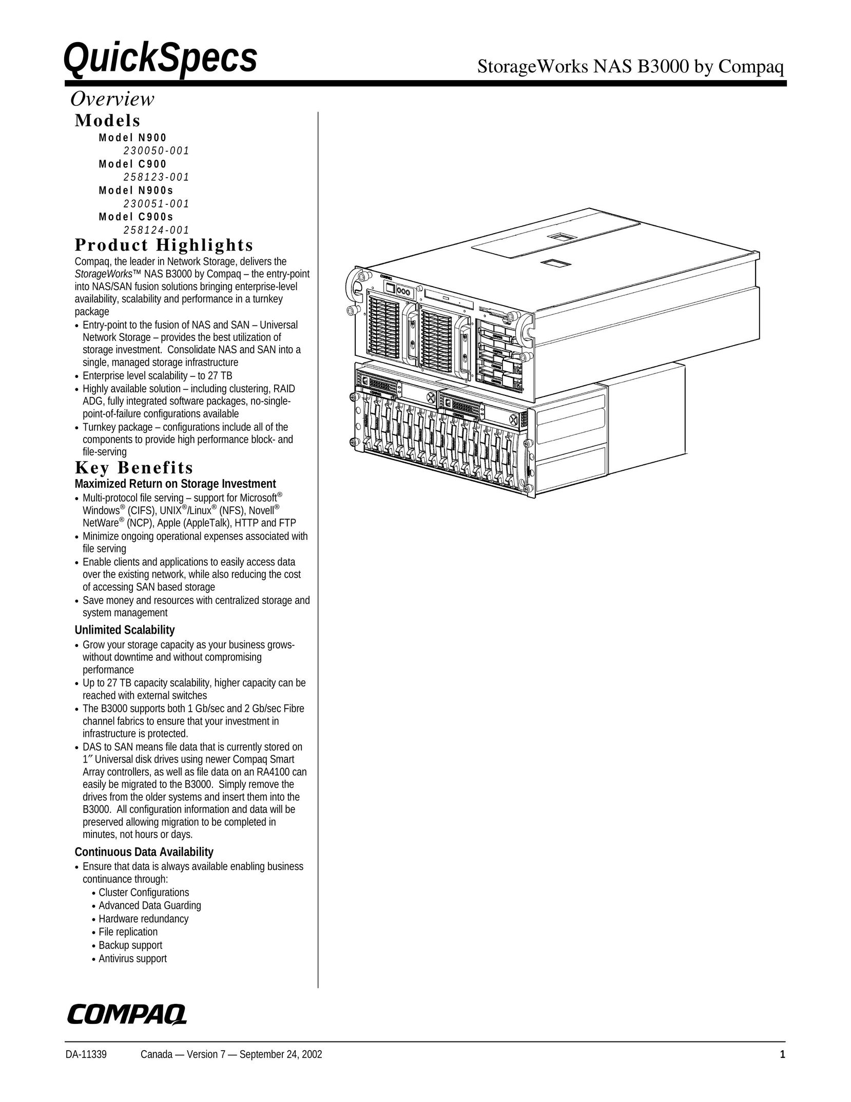 Compaq NAS B3000 Network Card User Manual