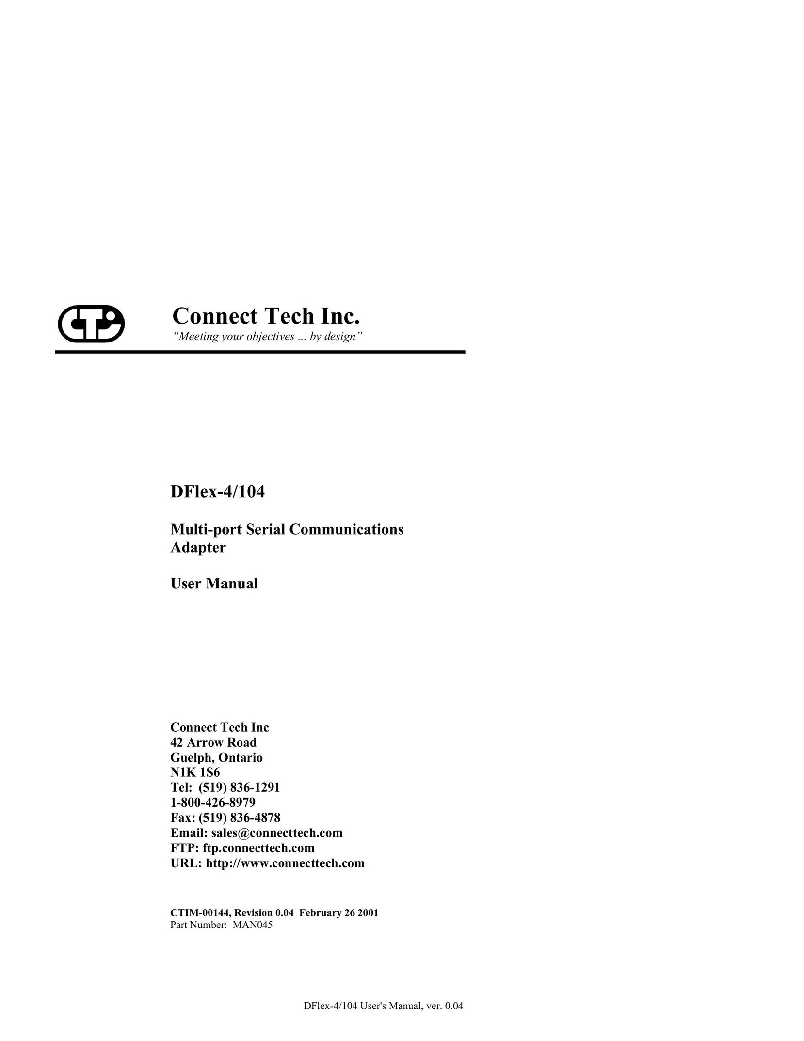 Connect Tech DFlex-4/104 Network Card User Manual