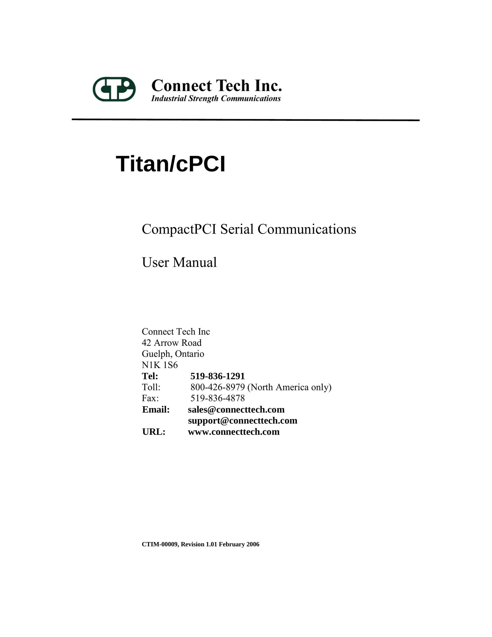 Connect Tech Titan/cPCI Network Card User Manual