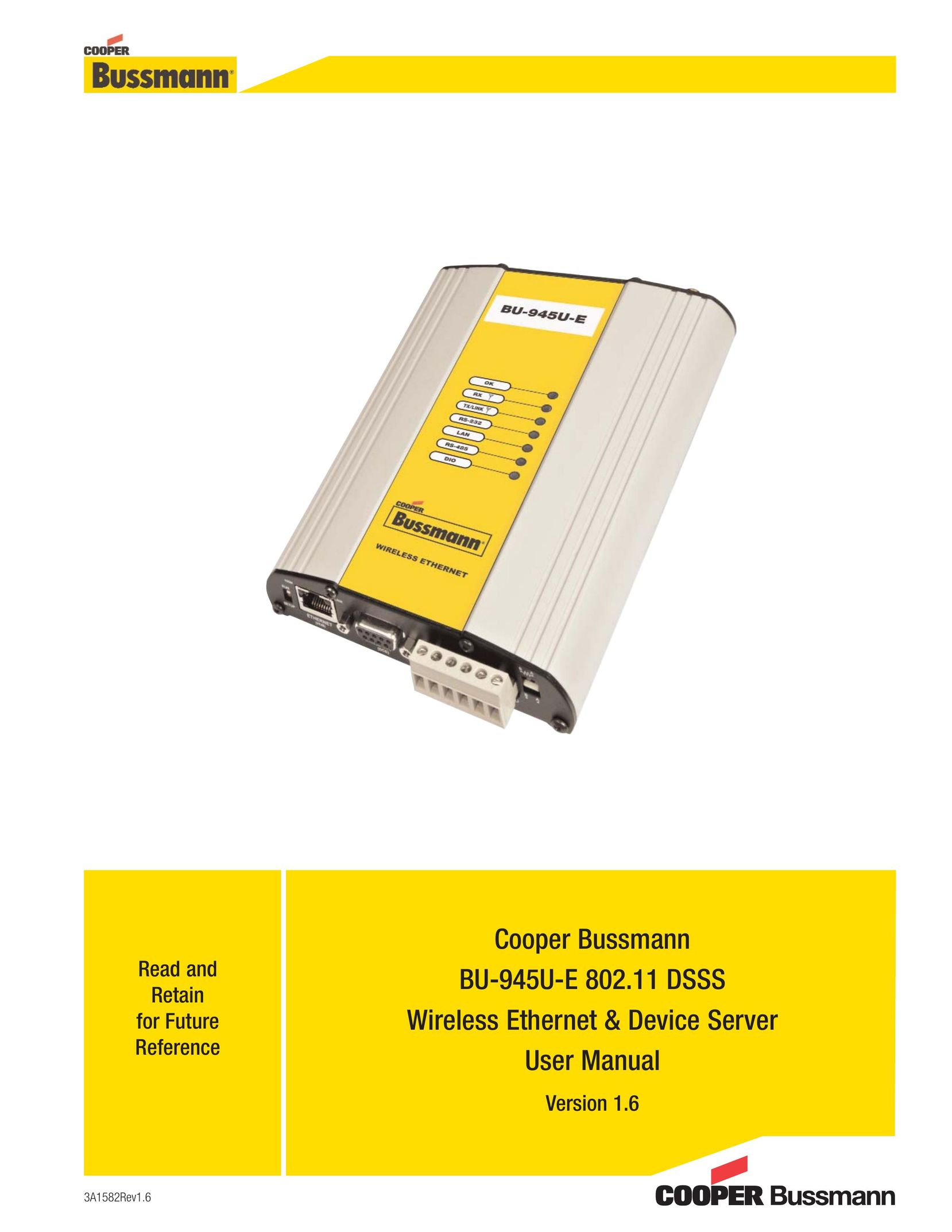 Cooper Bussmann BU-945U-E 802.11 DSSS Network Card User Manual