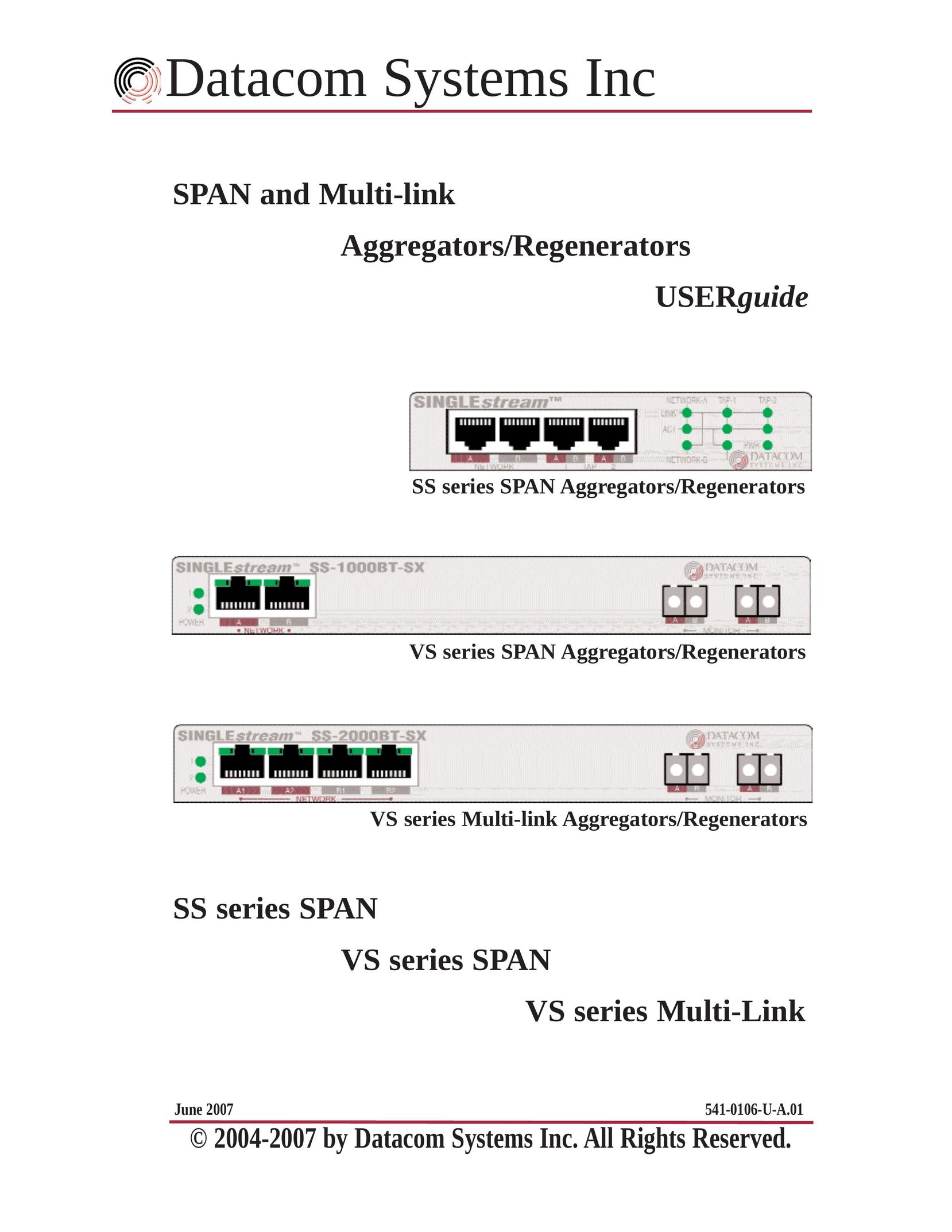 Datacom Systems VS series Multi-Link Network Card User Manual