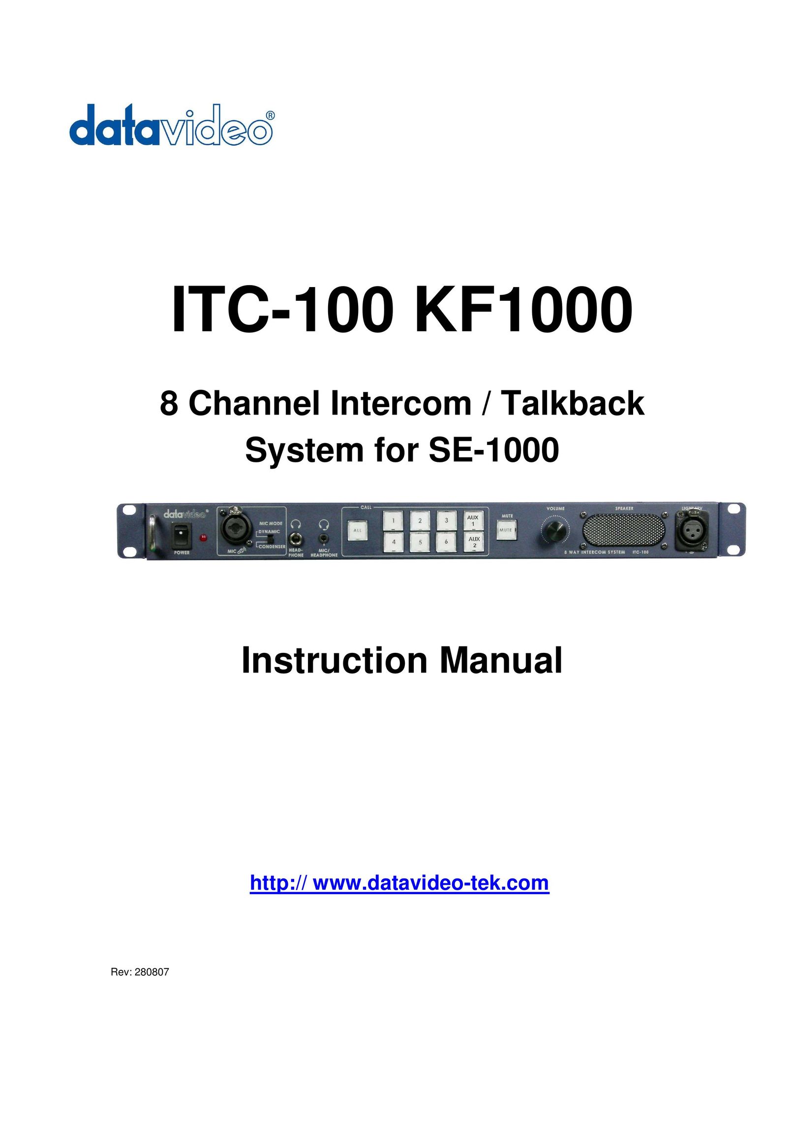 Datavideo ITC-100 KF1000 Network Card User Manual