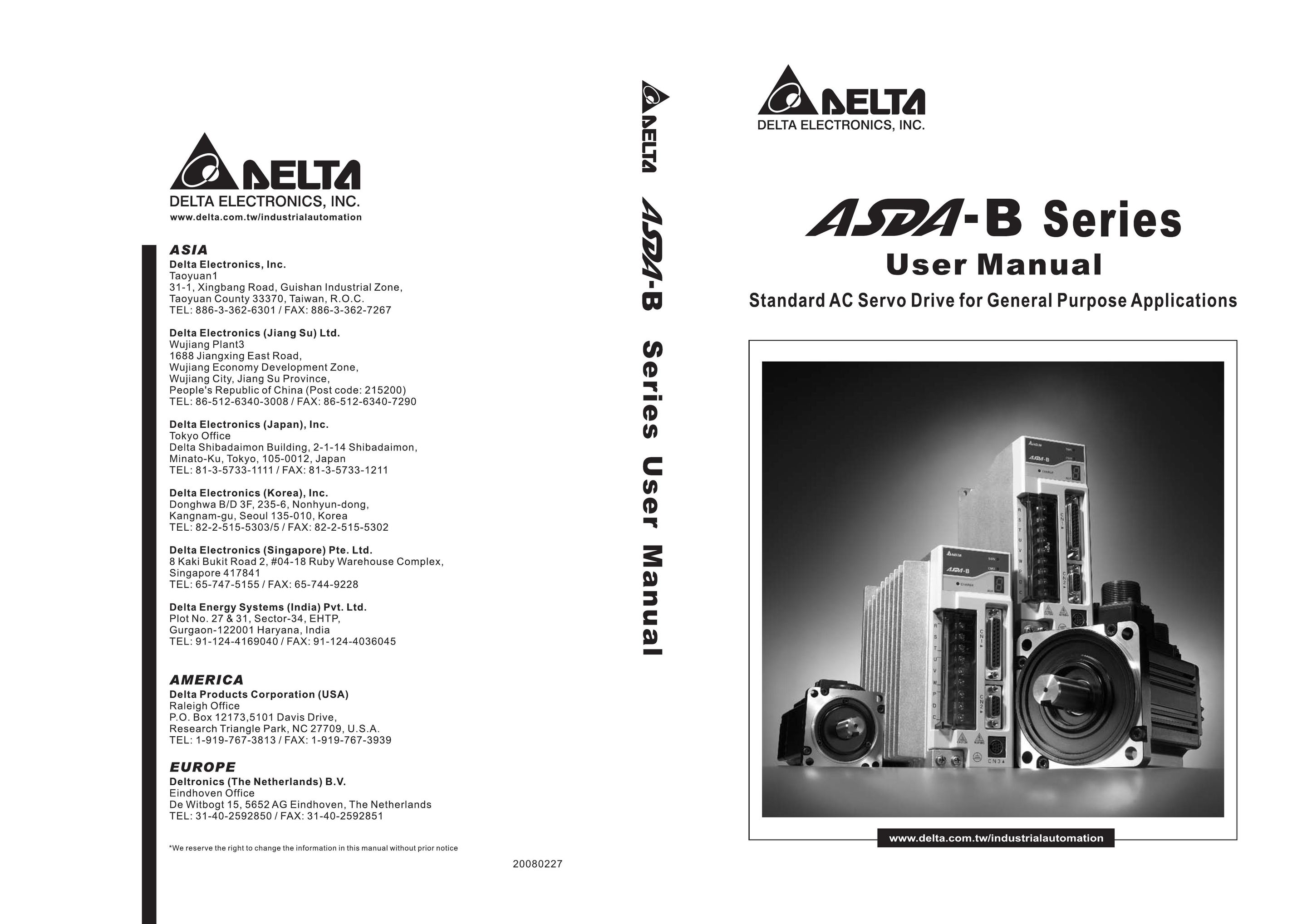 Delta Electronics ASDA-B Network Card User Manual