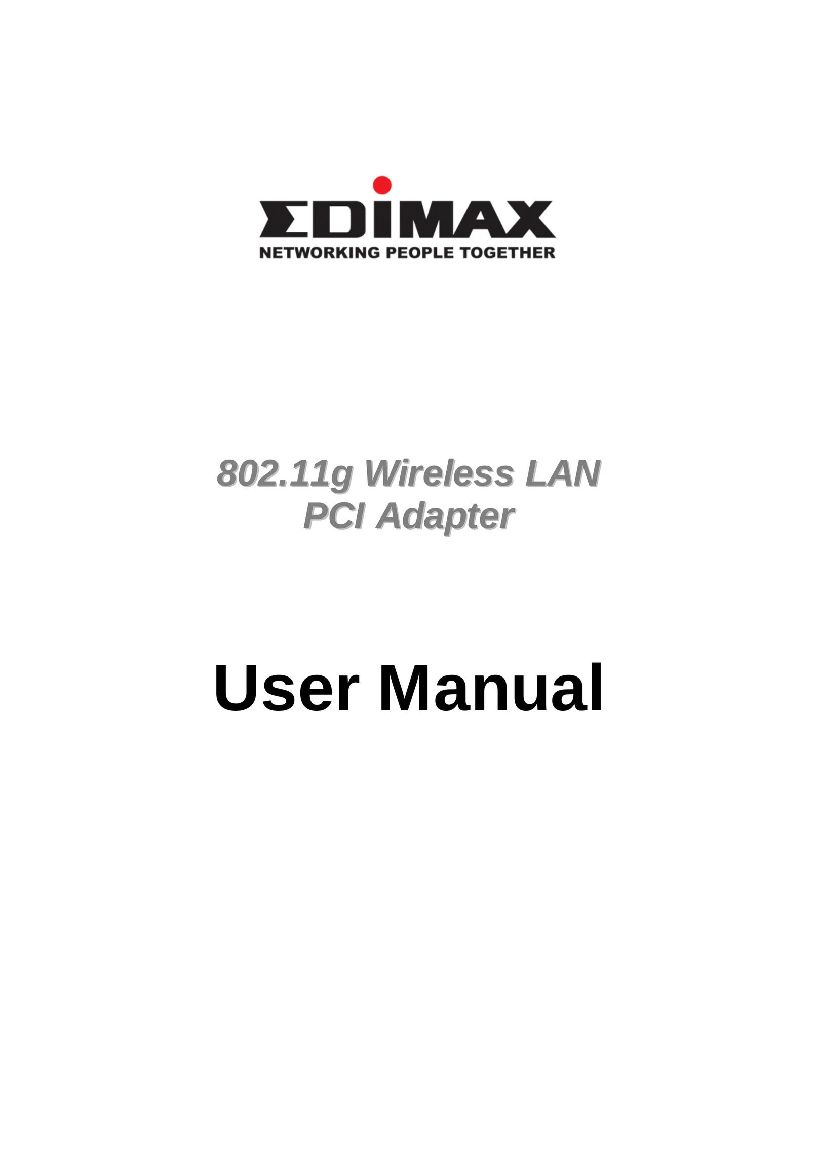 Edimax Technology 802.11g Network Card User Manual
