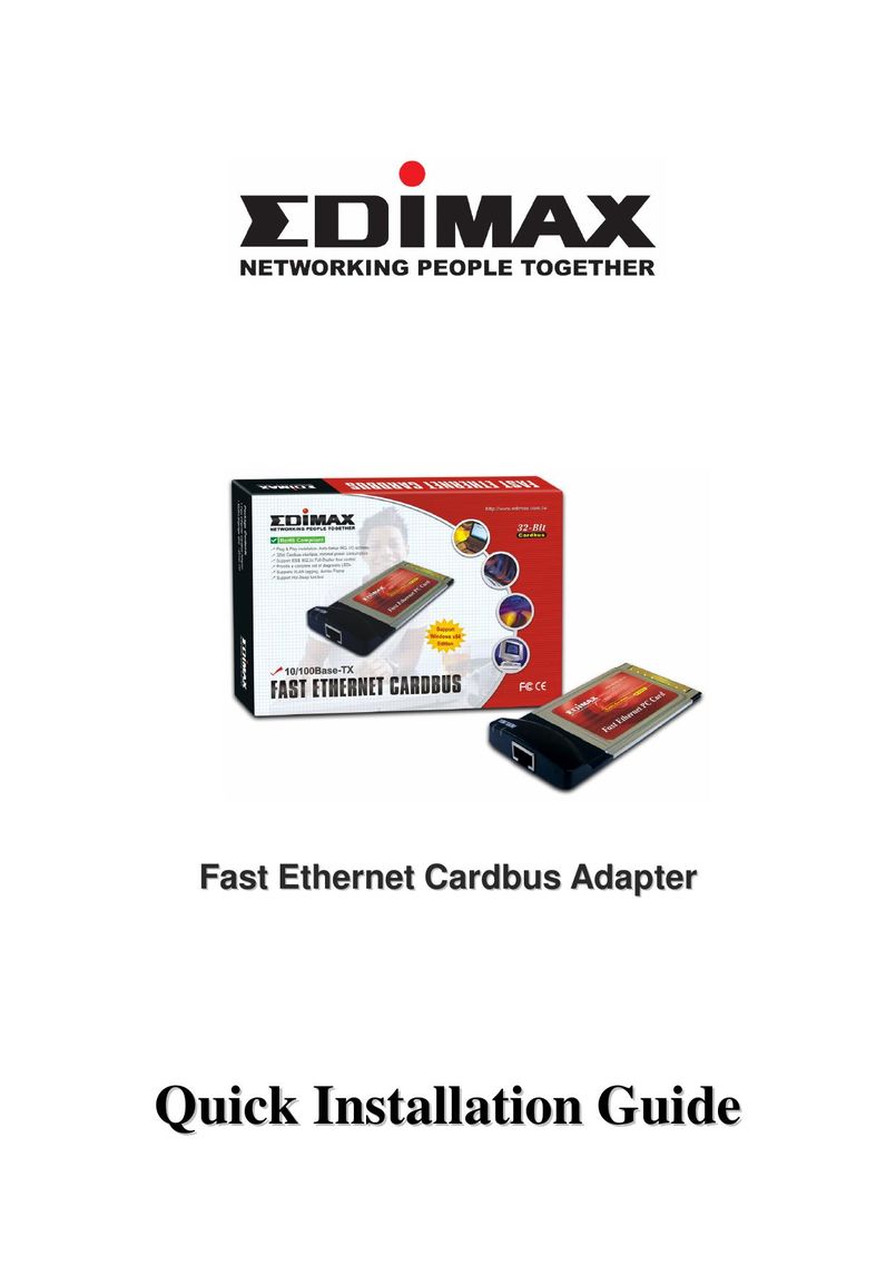 Edimax Technology Ethernet Cardbus Adapter Network Card User Manual