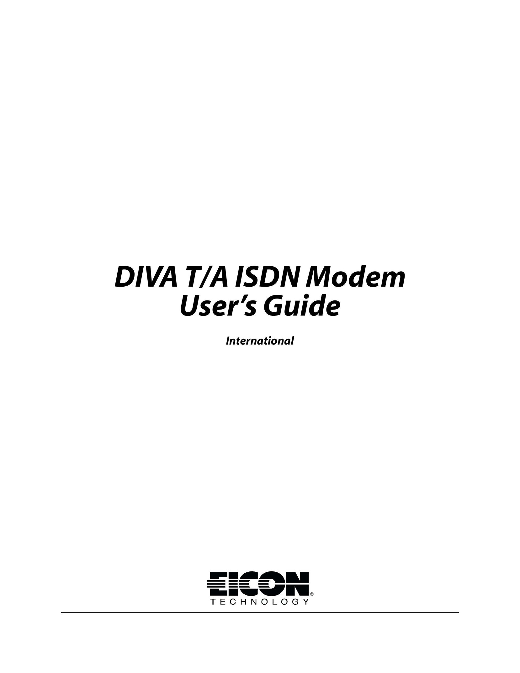 Eicon Networks DIVA T/A ISDN Network Card User Manual