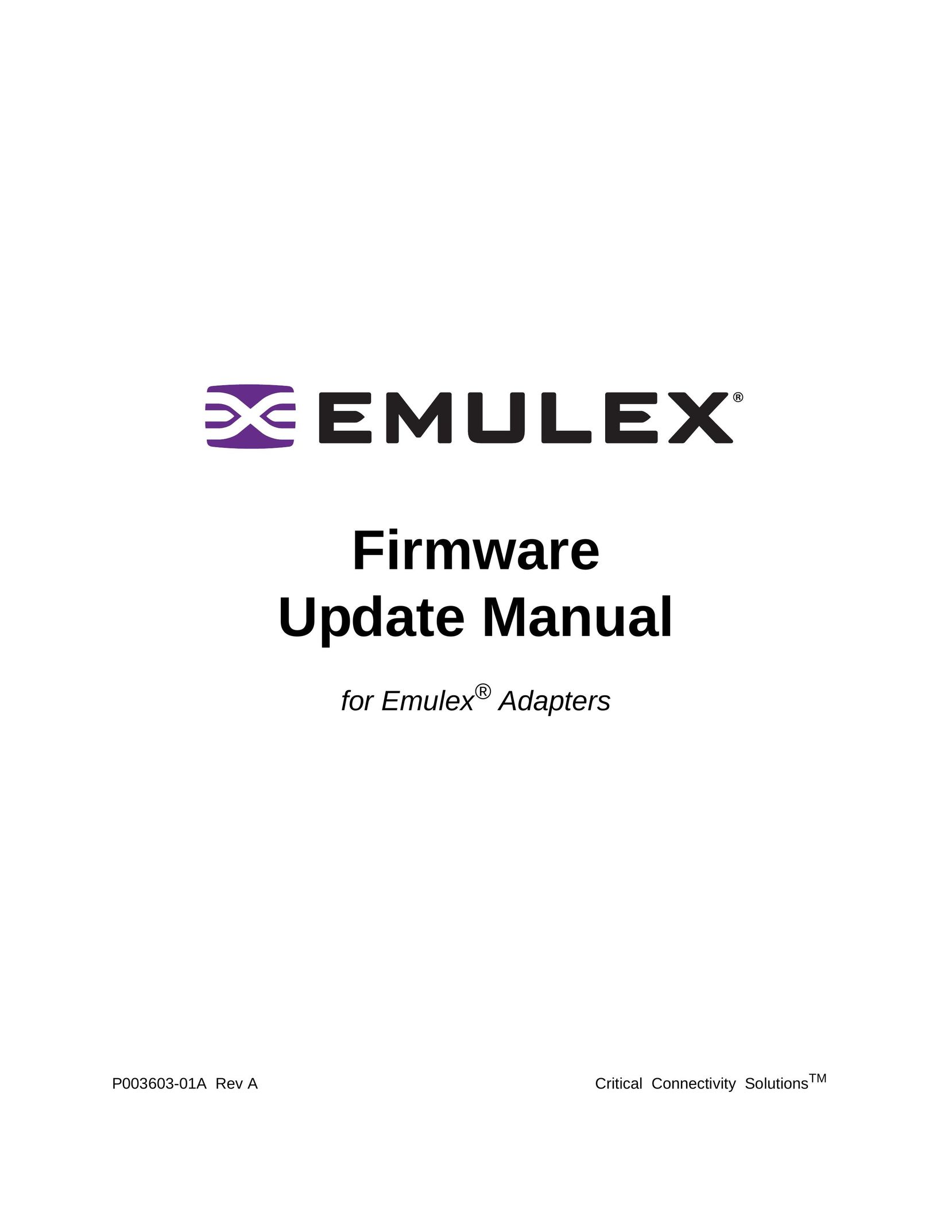 Emulex Firmware Network Card User Manual