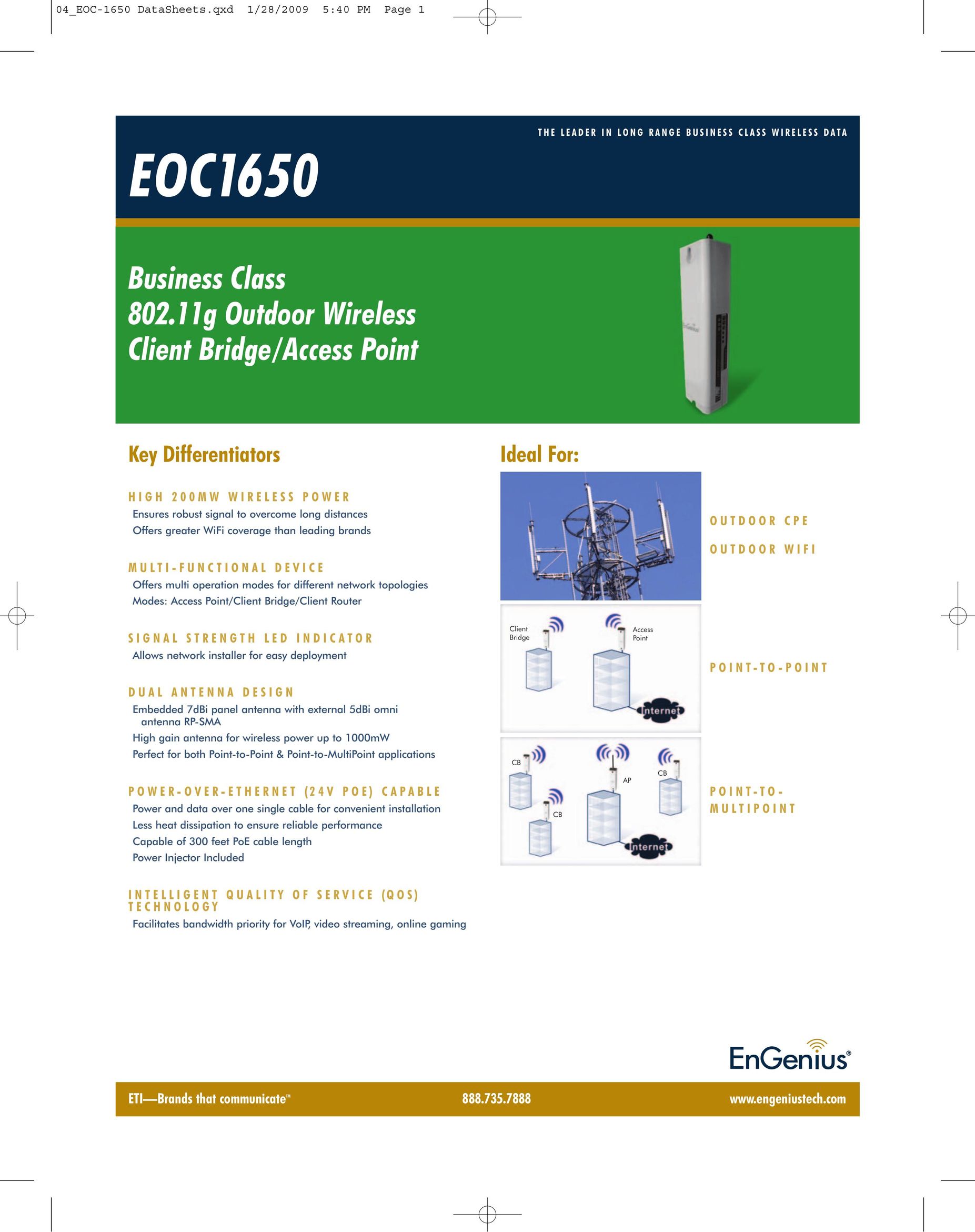 EnGenius Technologies EOC-1650 Network Card User Manual