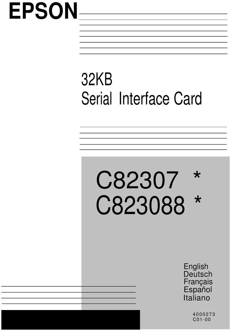 Epson C82307 Network Card User Manual