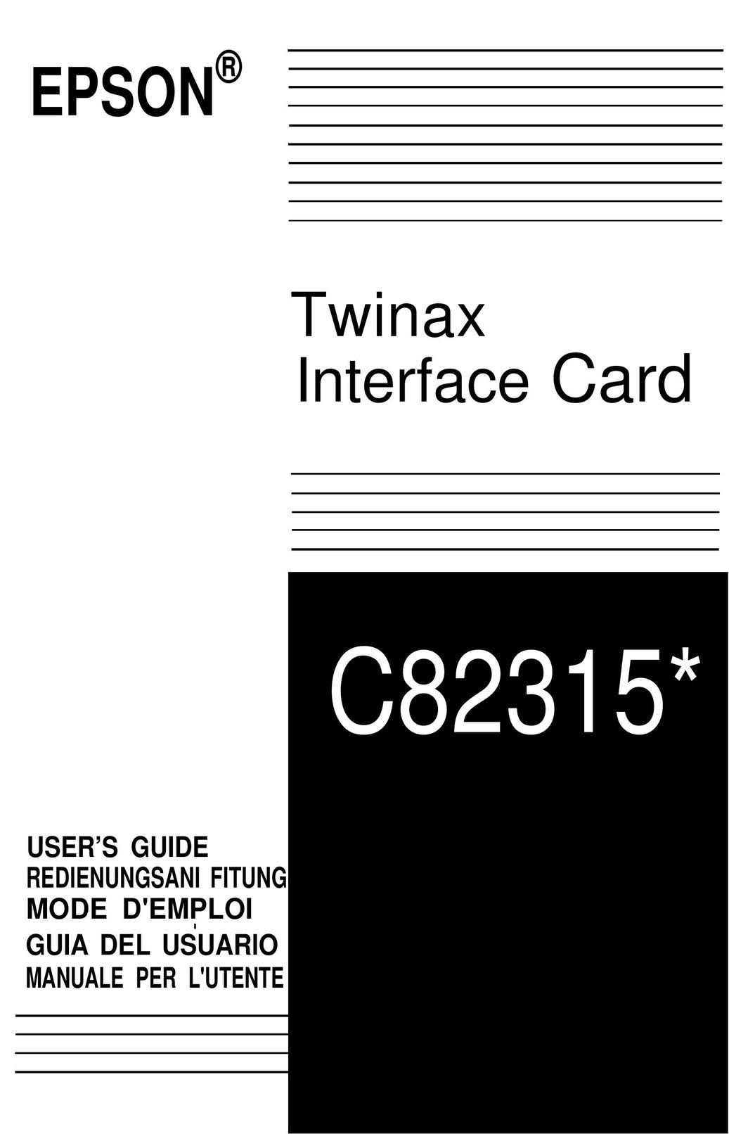 Epson C82315 Network Card User Manual
