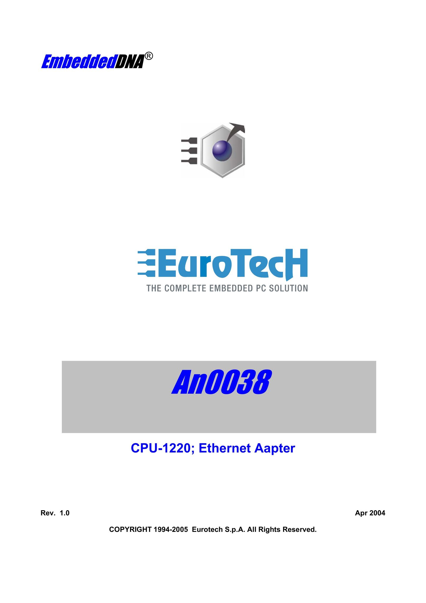 Eurotech Appliances An0038 Network Card User Manual