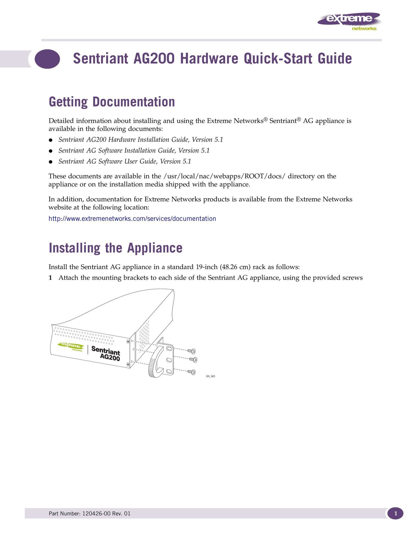 Extreme Networks AG200 Network Card User Manual