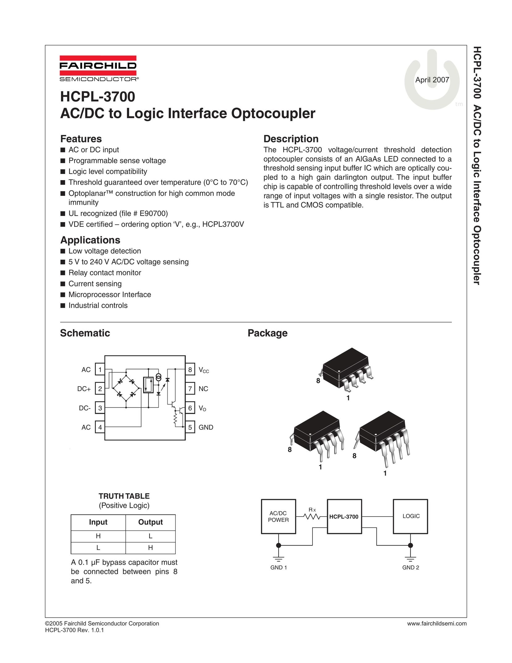 Fairchild HCPL-3700 Network Card User Manual