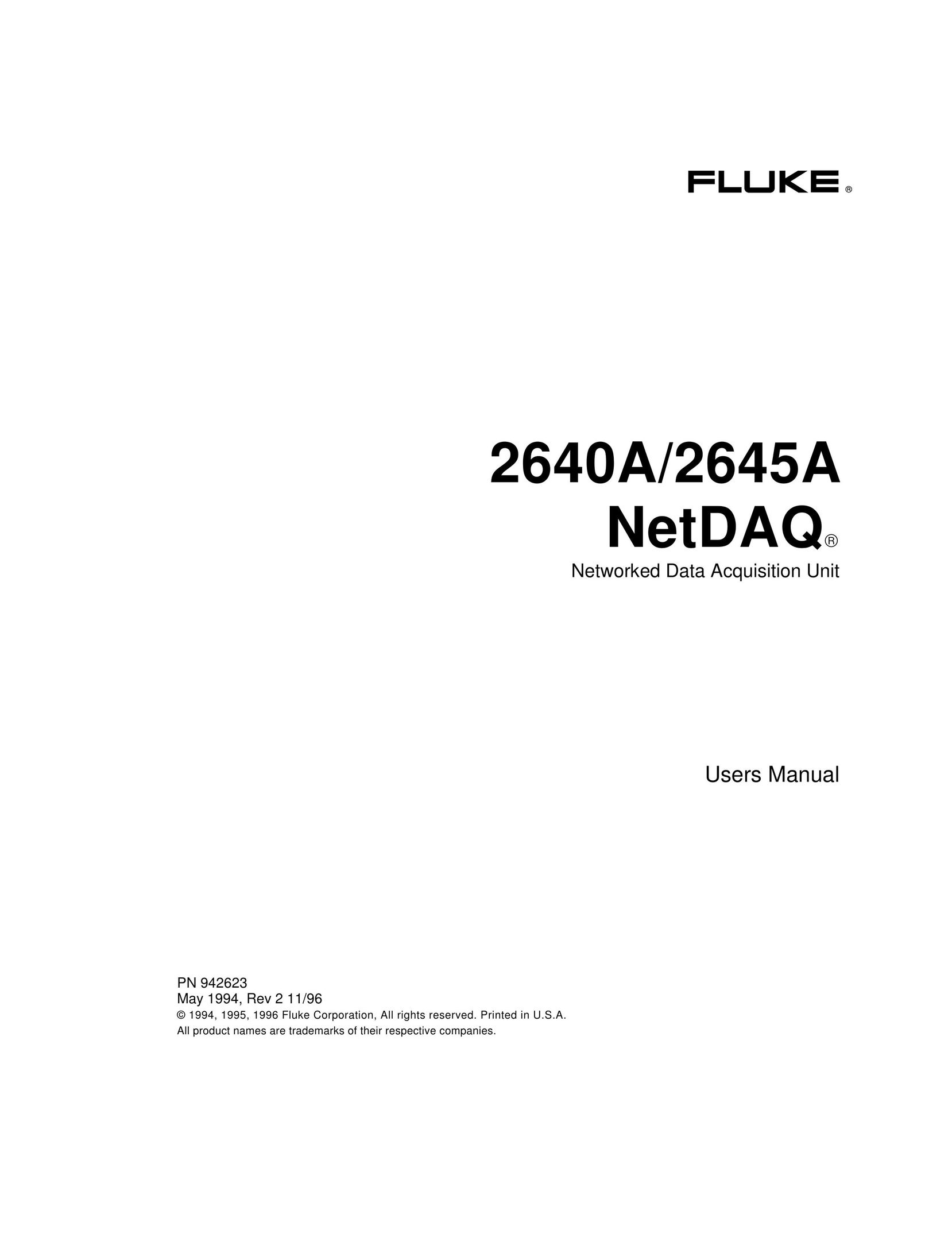 Fluke 2645A Network Card User Manual