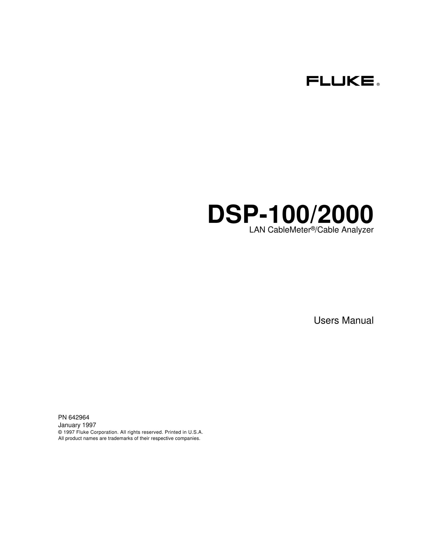 Fluke DSP-2000 Network Card User Manual
