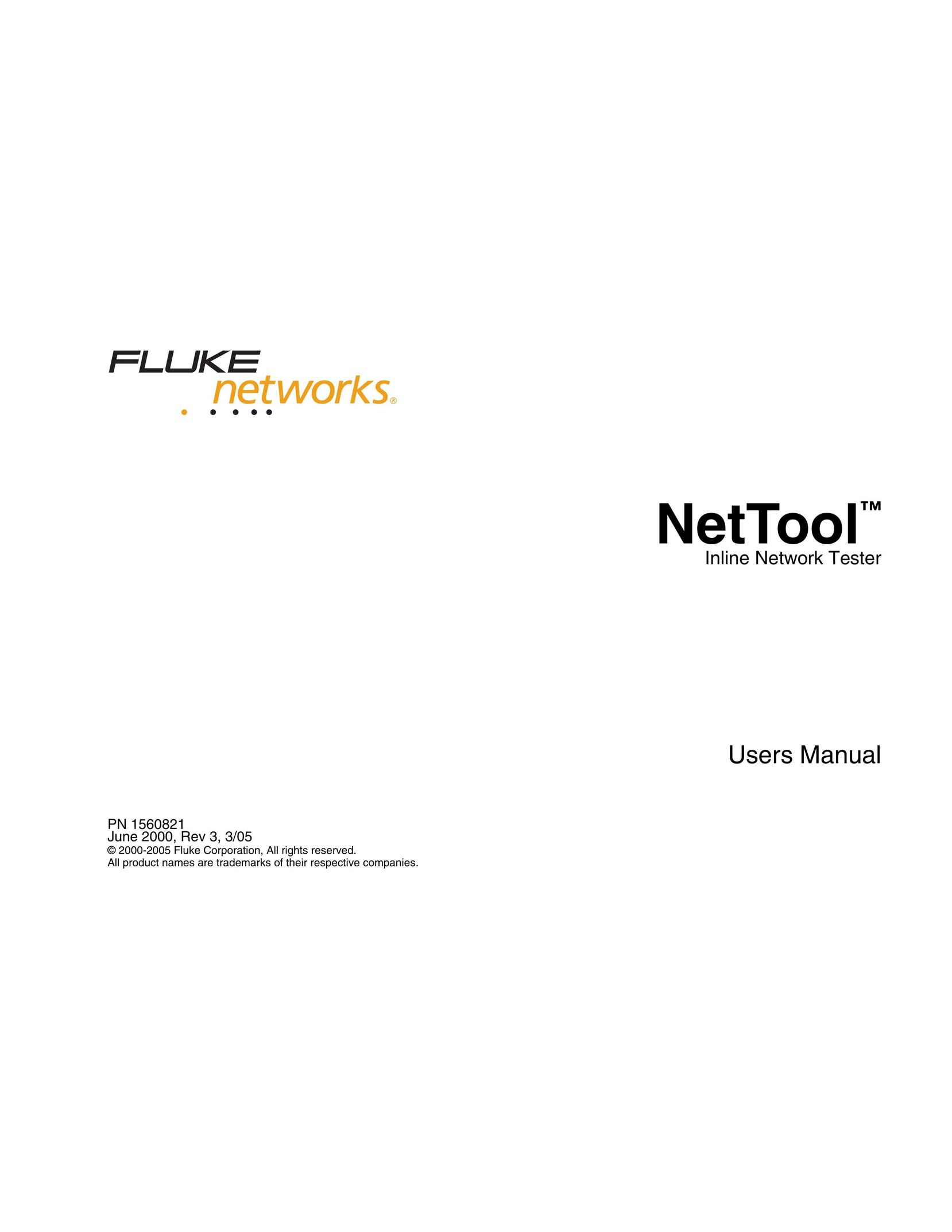 Fluke Network Tester Network Card User Manual
