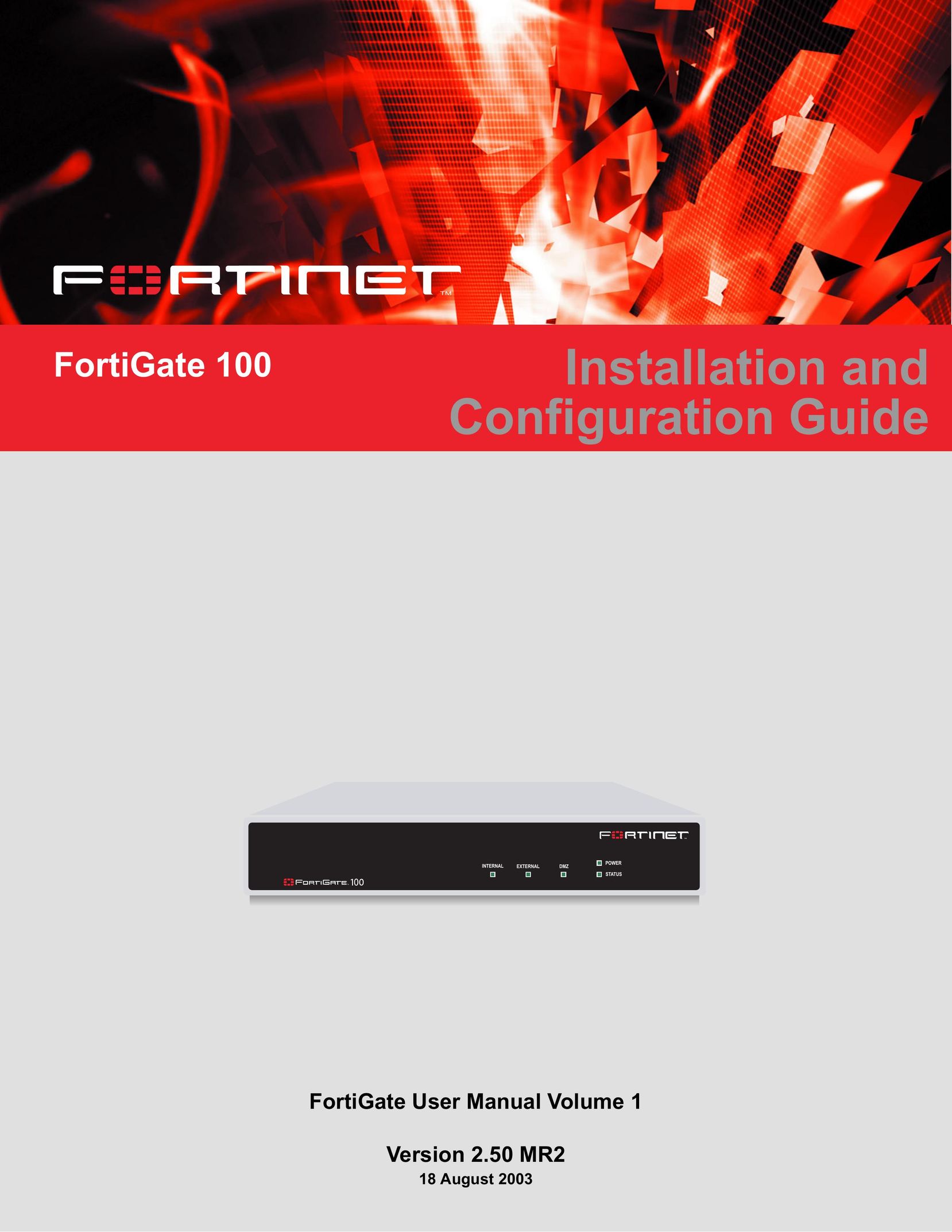 Fortinet 100 Network Card User Manual