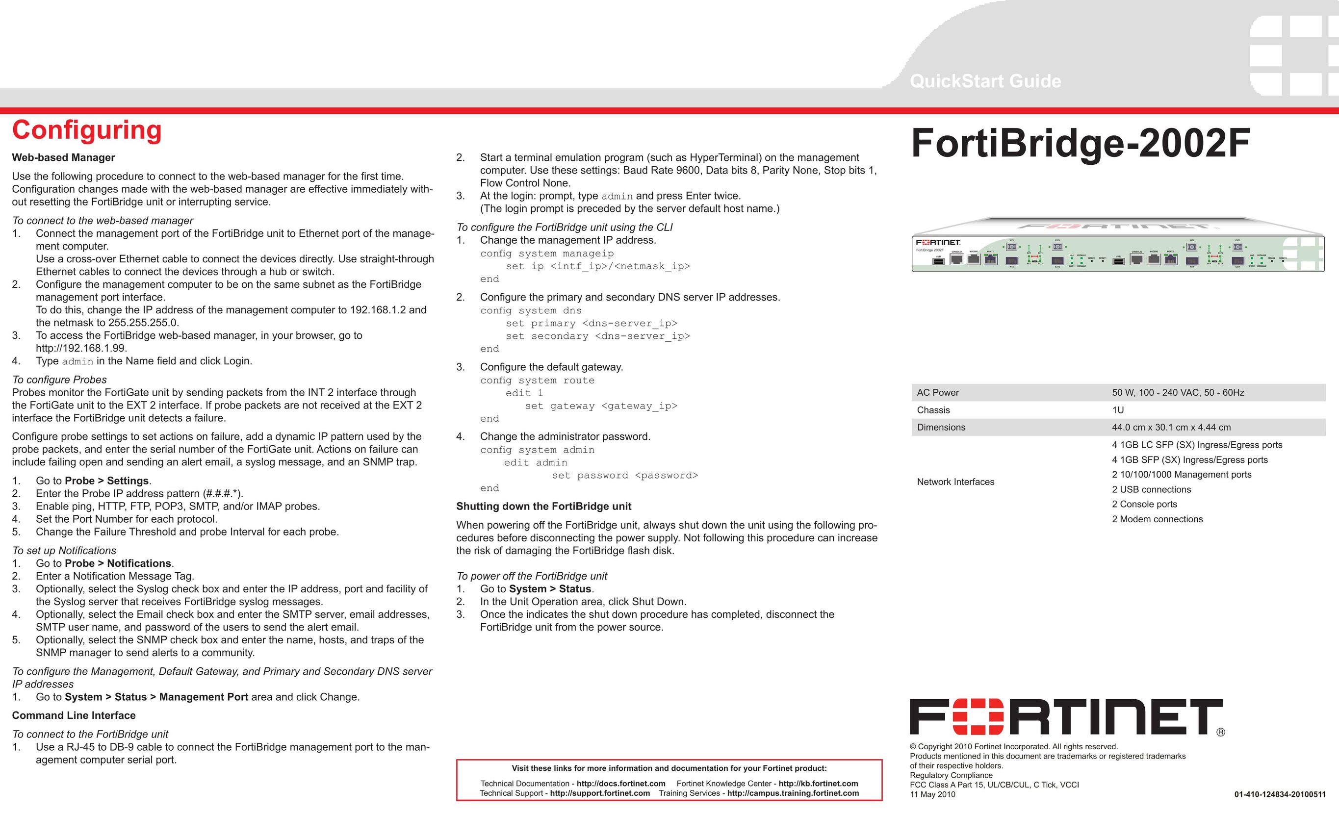 Fortinet 2002F Network Card User Manual