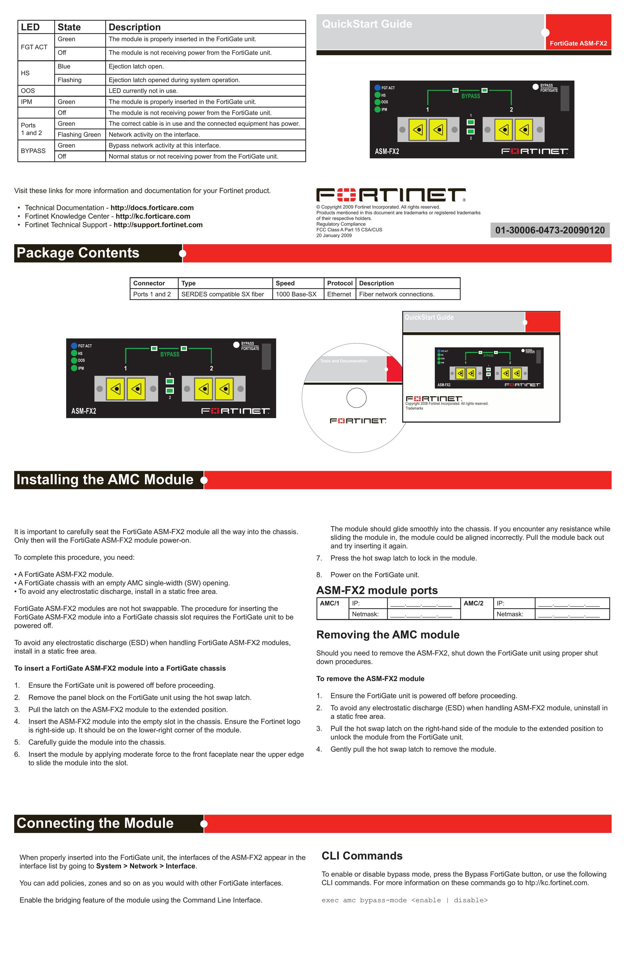 Fortinet ASM-FX2 Network Card User Manual