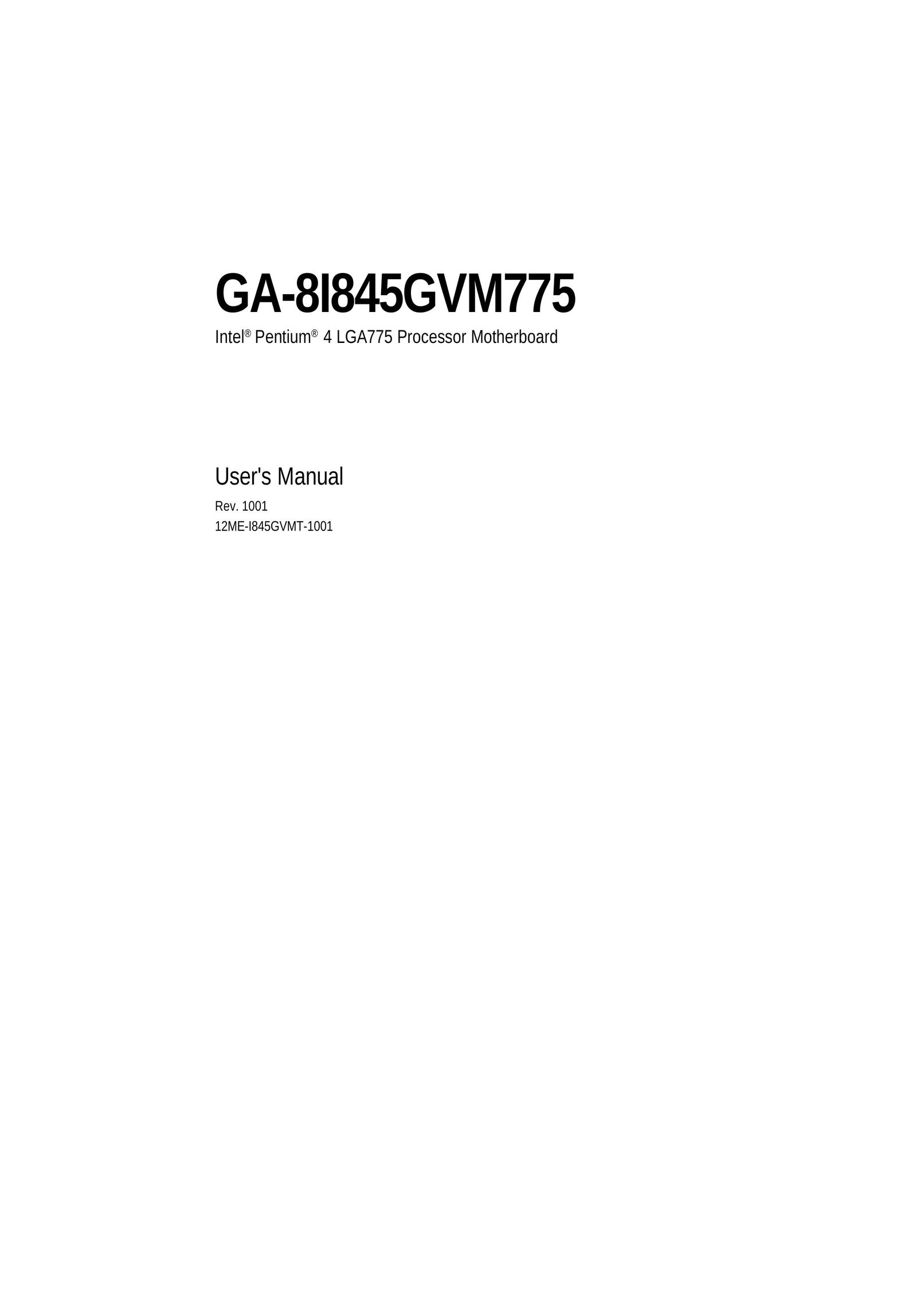 Gigabyte GA-8I845GVM775 Network Card User Manual