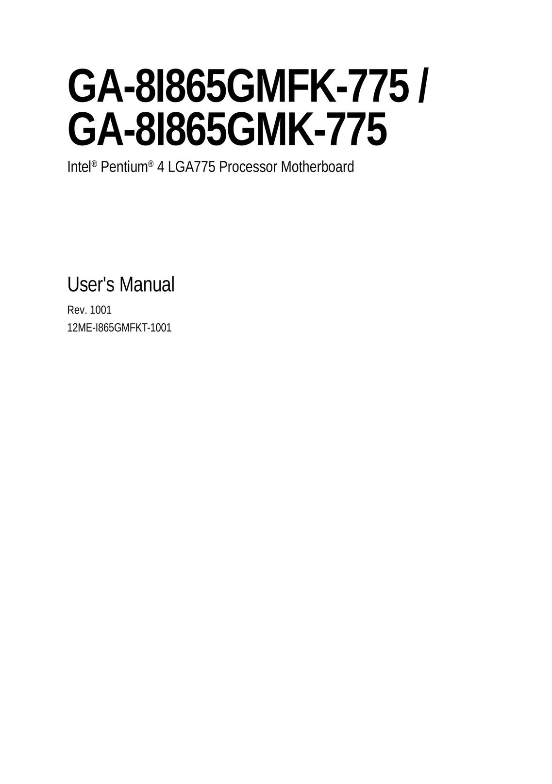 Gigabyte GA-8I865GMFK-775 Network Card User Manual