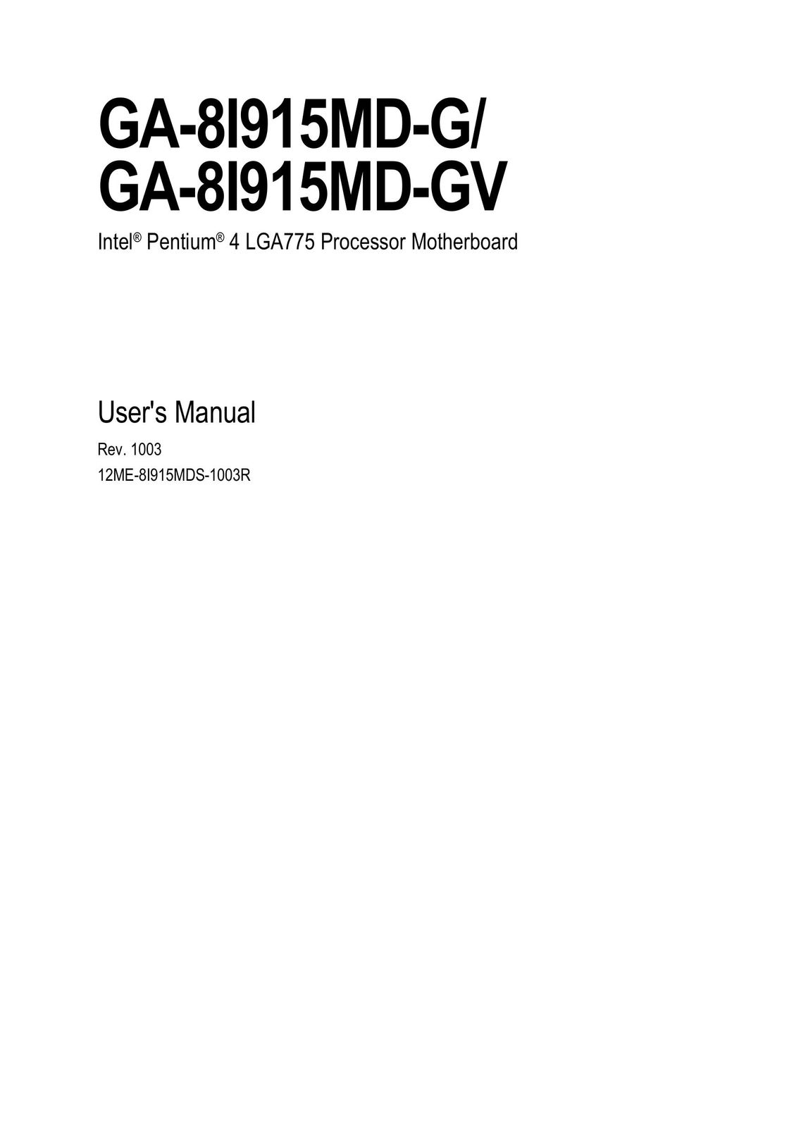 Gigabyte GA-8I915MD-GV Network Card User Manual