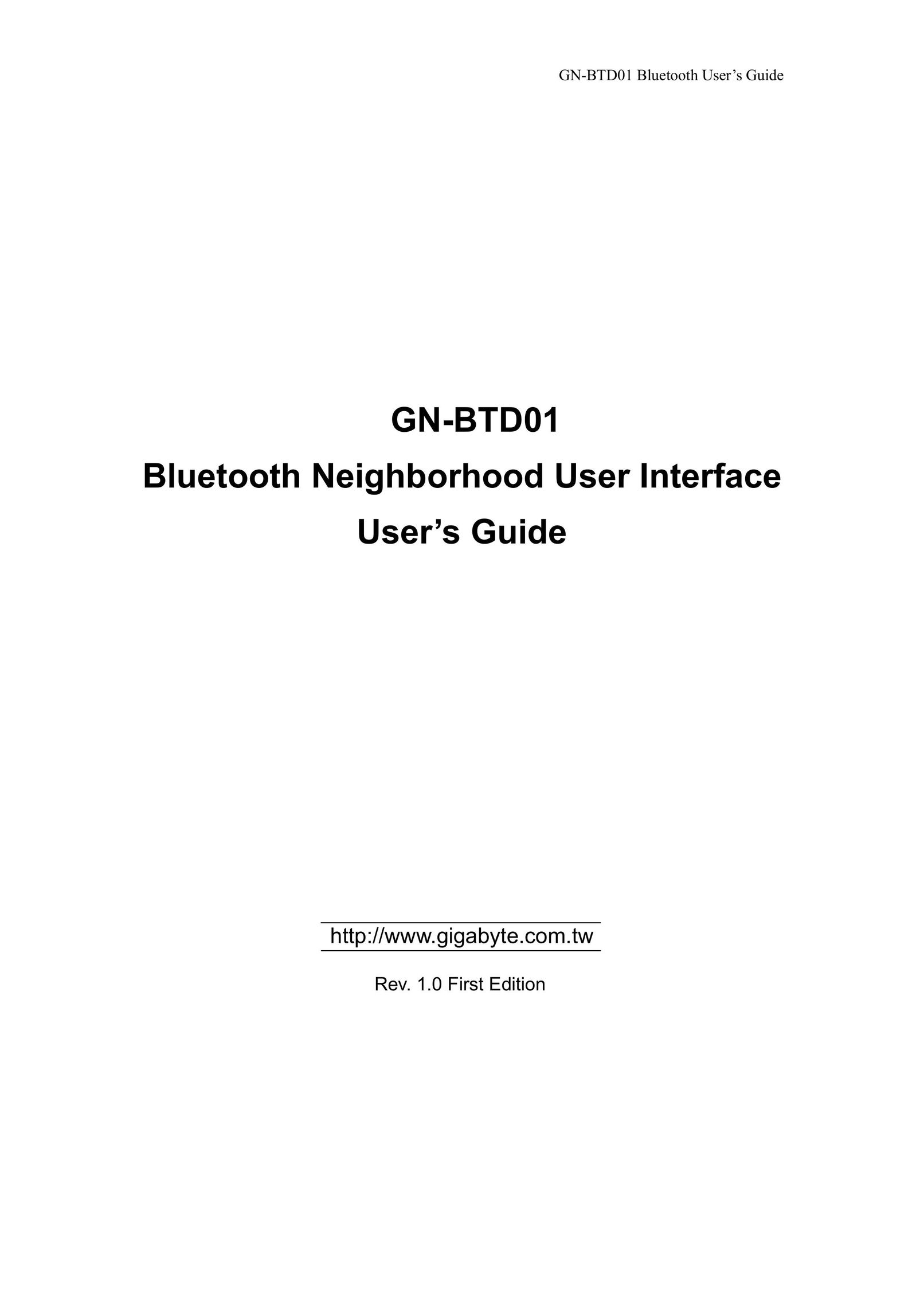 Gigabyte GN-BTD01 Network Card User Manual