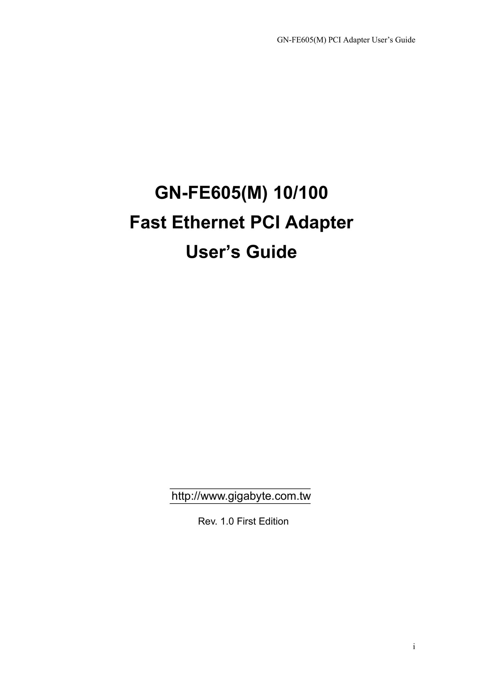 Gigabyte GN-FE605(M) Network Card User Manual