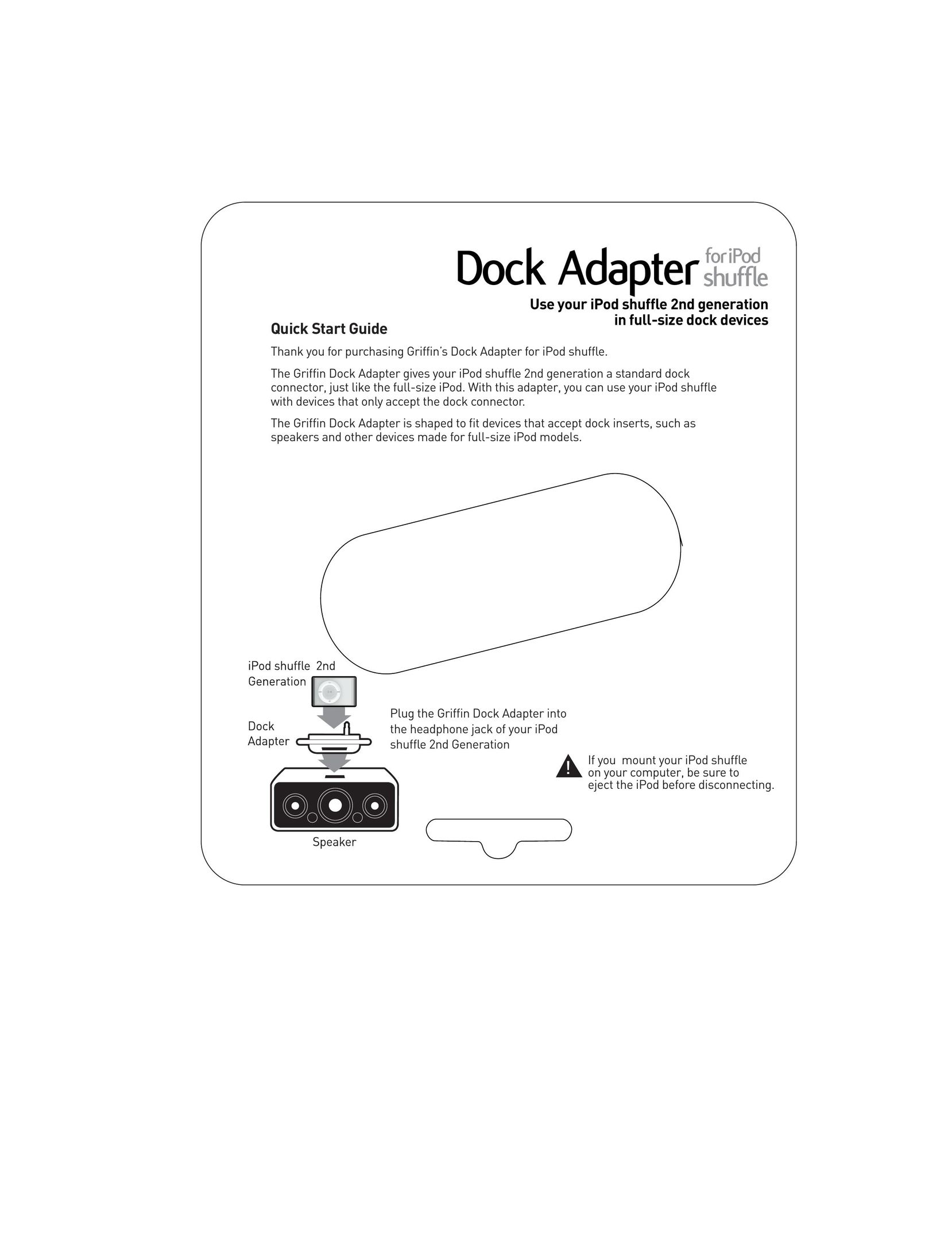 Griffin Technology Dock Adapter Network Card User Manual