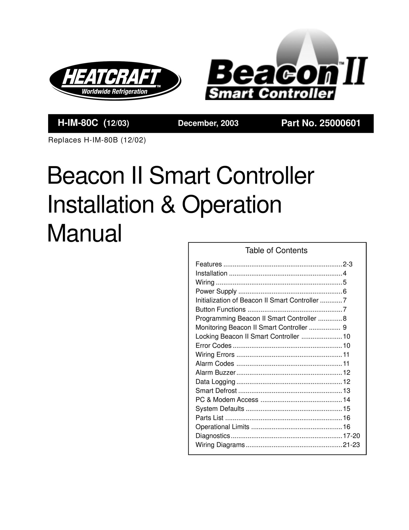 Heatcraft Refrigeration Products H-IM-80C Network Card User Manual