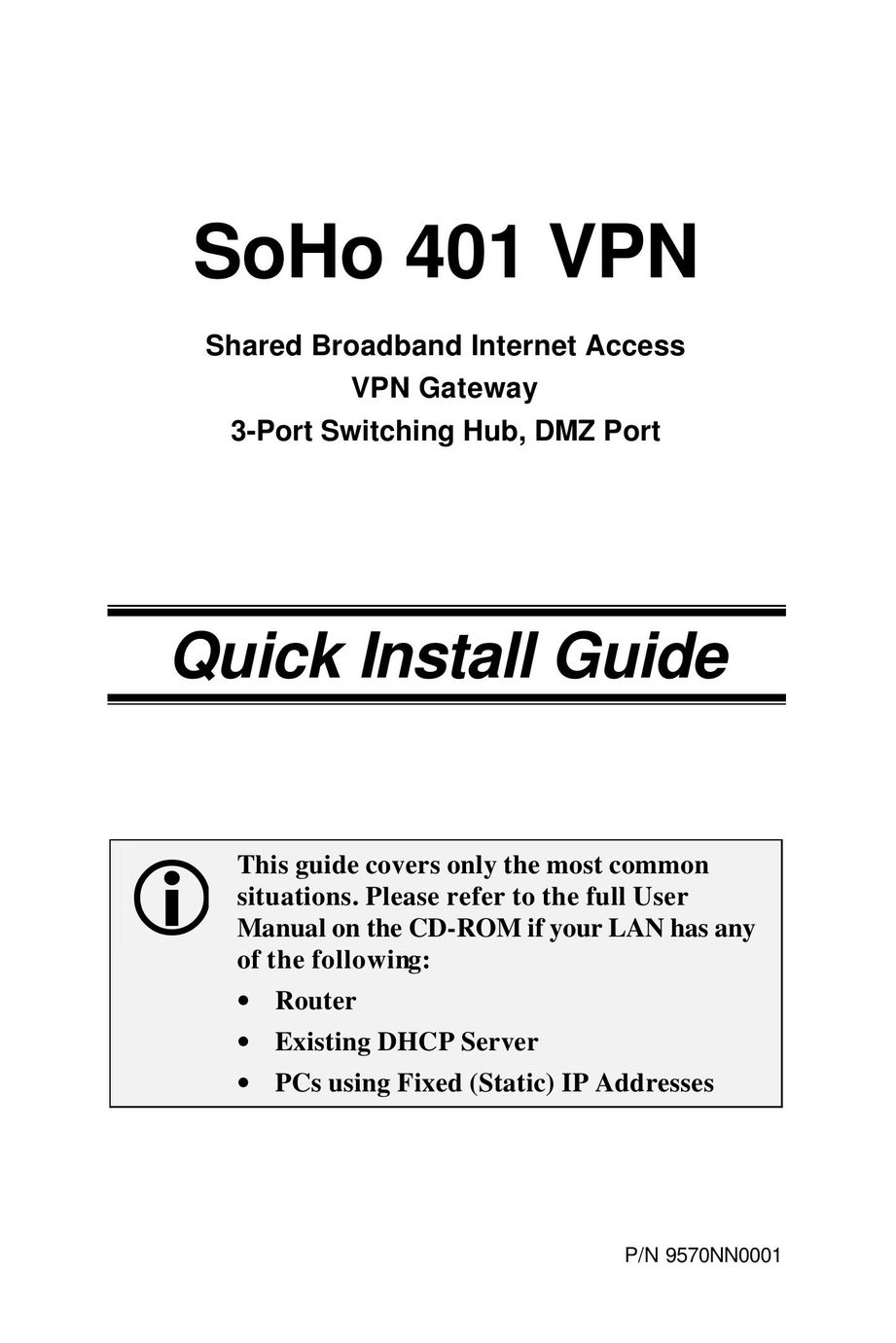 HotBrick SoHo 401 VPN Network Card User Manual