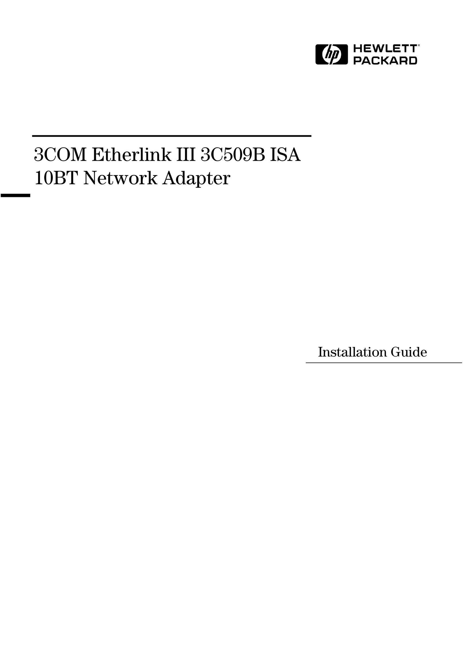 HP (Hewlett-Packard) 3C509B ISA Network Card User Manual