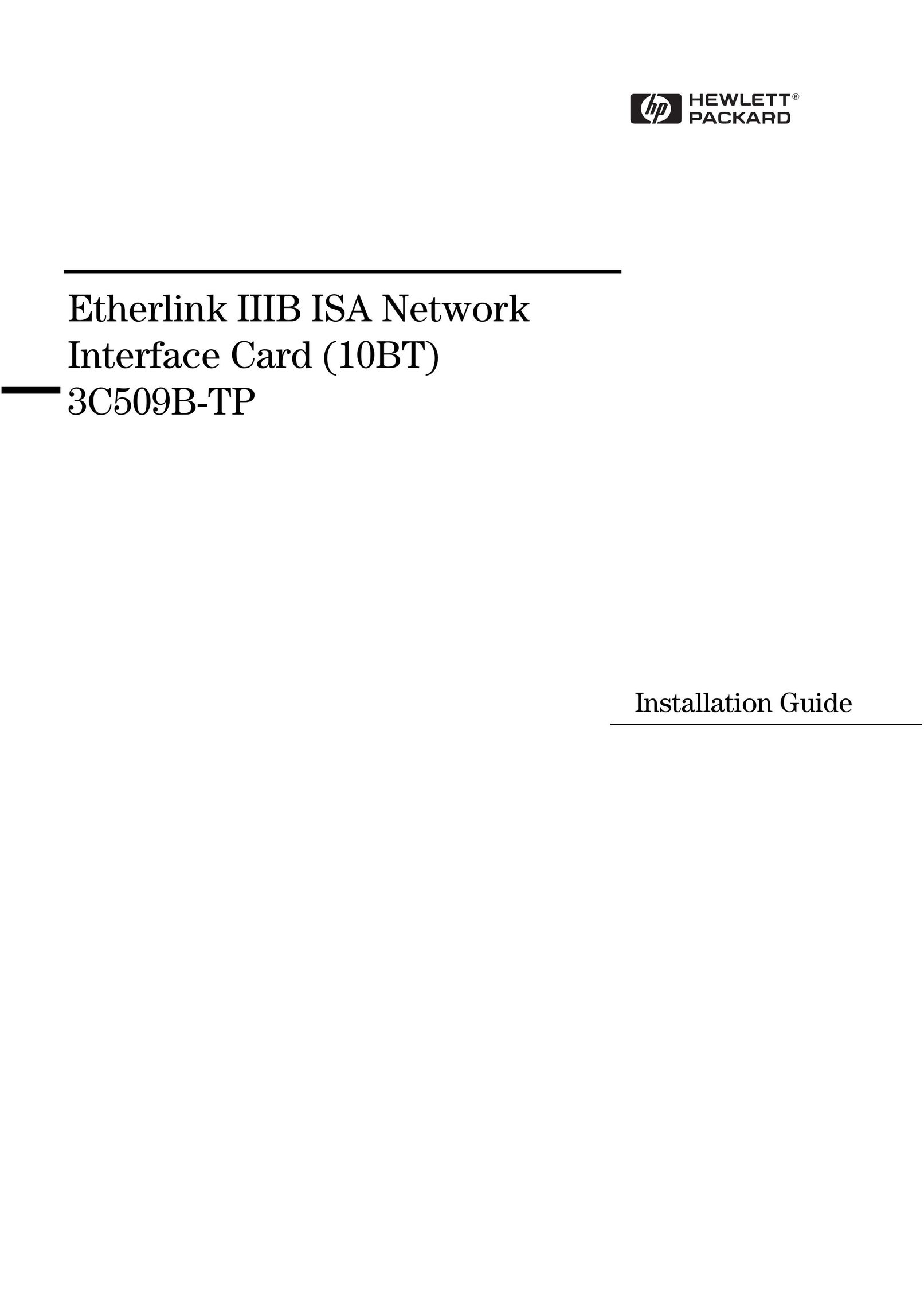 HP (Hewlett-Packard) 3C509B-TP Network Card User Manual