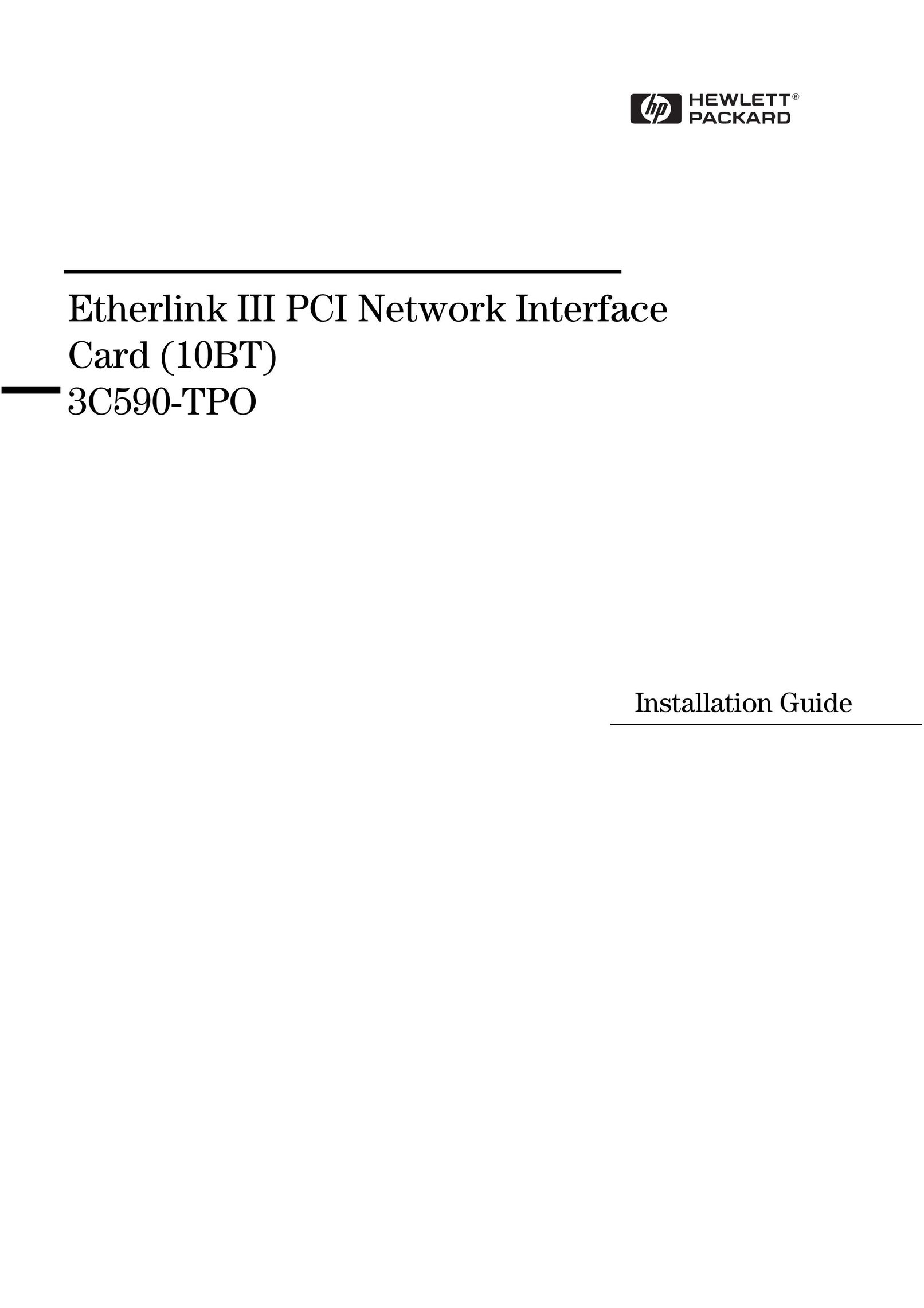 HP (Hewlett-Packard) 3C590-TPO Network Card User Manual