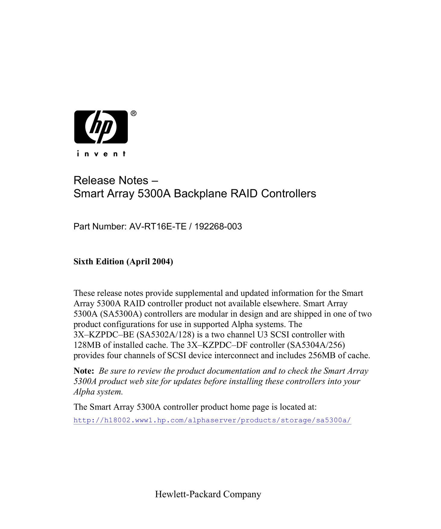 HP (Hewlett-Packard) 5300A Network Card User Manual