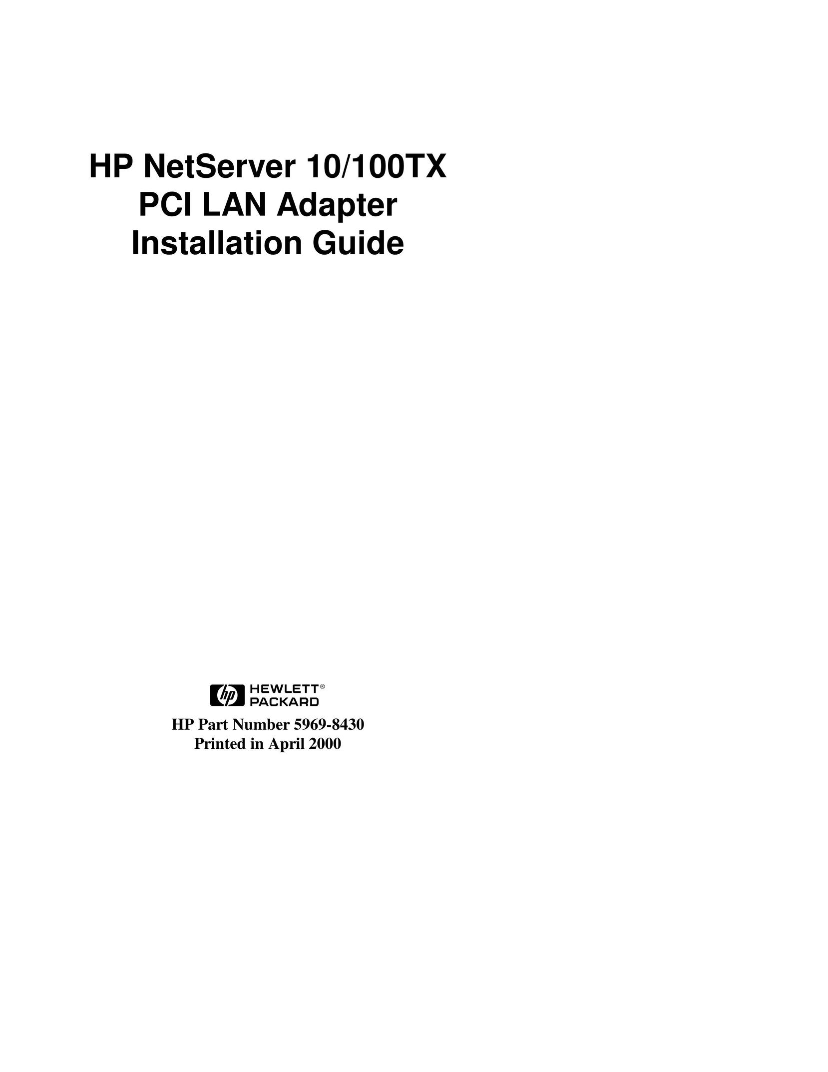 HP (Hewlett-Packard) 5969-8430 Network Card User Manual